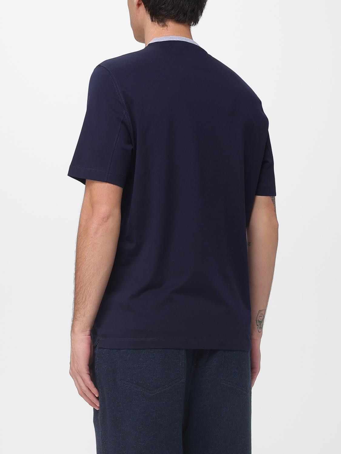 Brunello Cucinelli Brunello Cucinelli T-Shirt Men Blue Size US XL / EU 56 / 4 - 3 Thumbnail