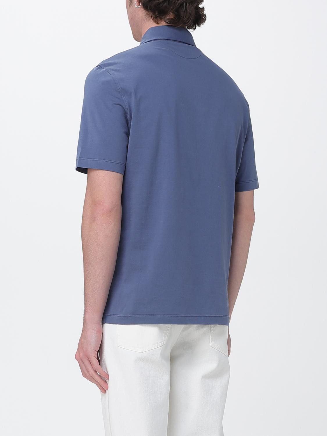 Brunello Cucinelli Brunello Cucinelli Polo Shirt Men Denim Size US L / EU 52-54 / 3 - 3 Thumbnail