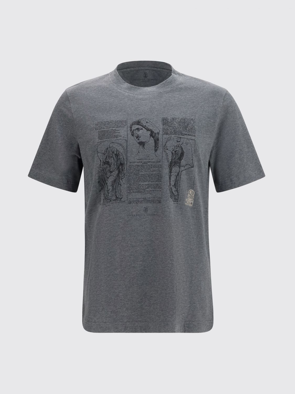 Brunello Cucinelli Brunello Cucinelli T-Shirt Men Grey Size US XXL / EU 58 / 5 - 2 Thumbnail