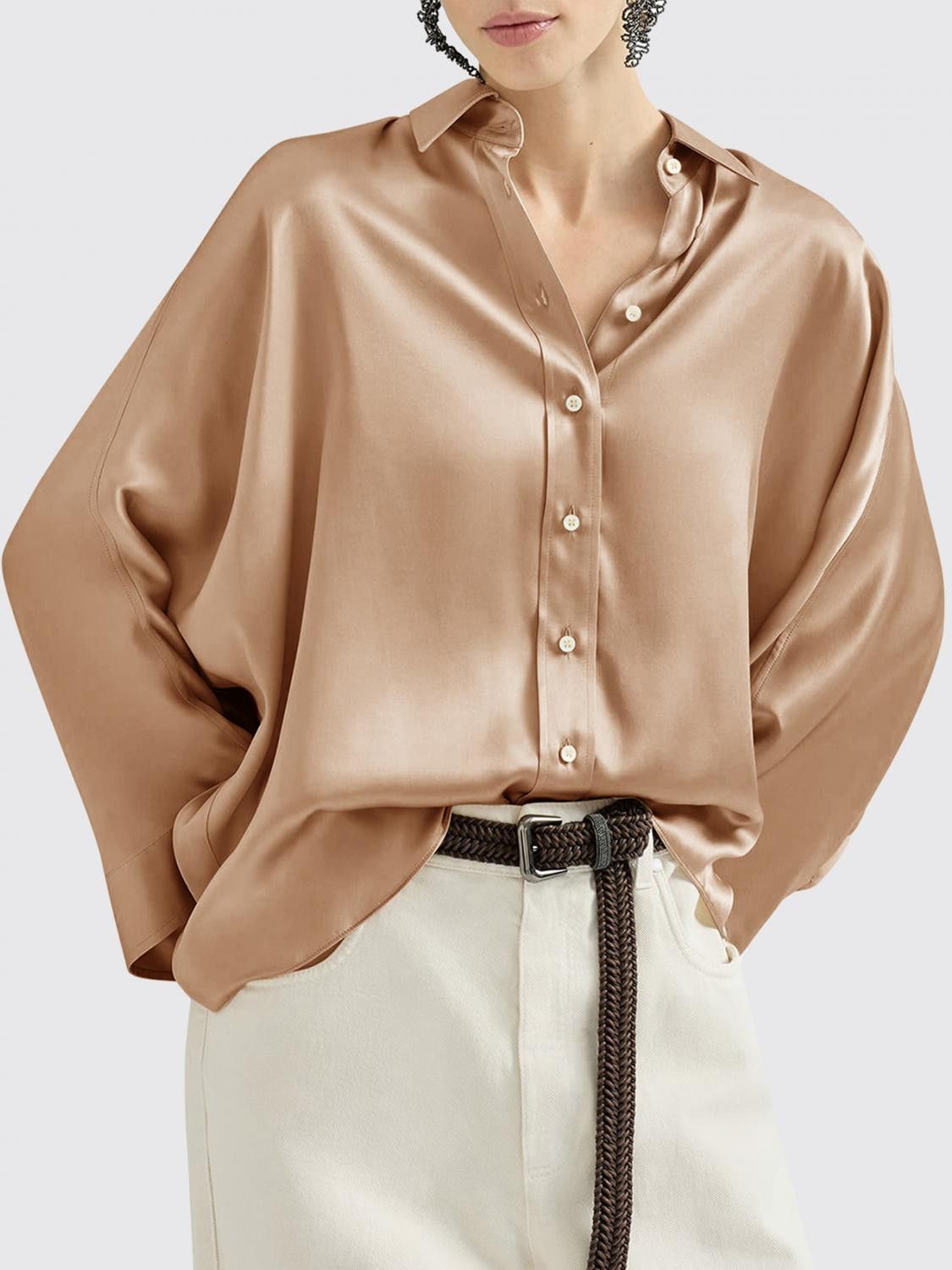 Brunello Cucinelli Brunello Cucinelli Shirt Woman Brown Size L / US 10 / IT 46 - 3 Thumbnail