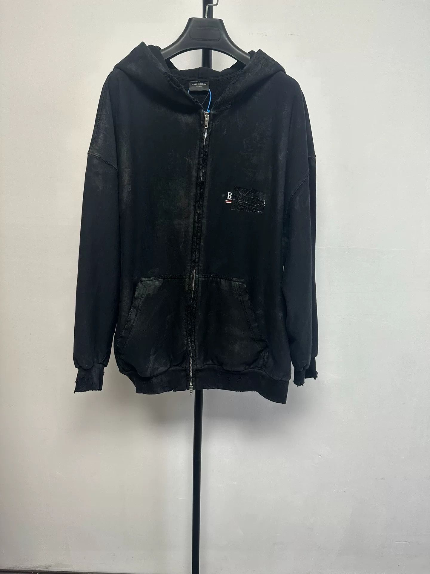 Balenciaga Balenciaga Tie-Dye Flag Logo Zip Hoodie M Size US M / EU 48-50 / 2 - 2 Thumbnail