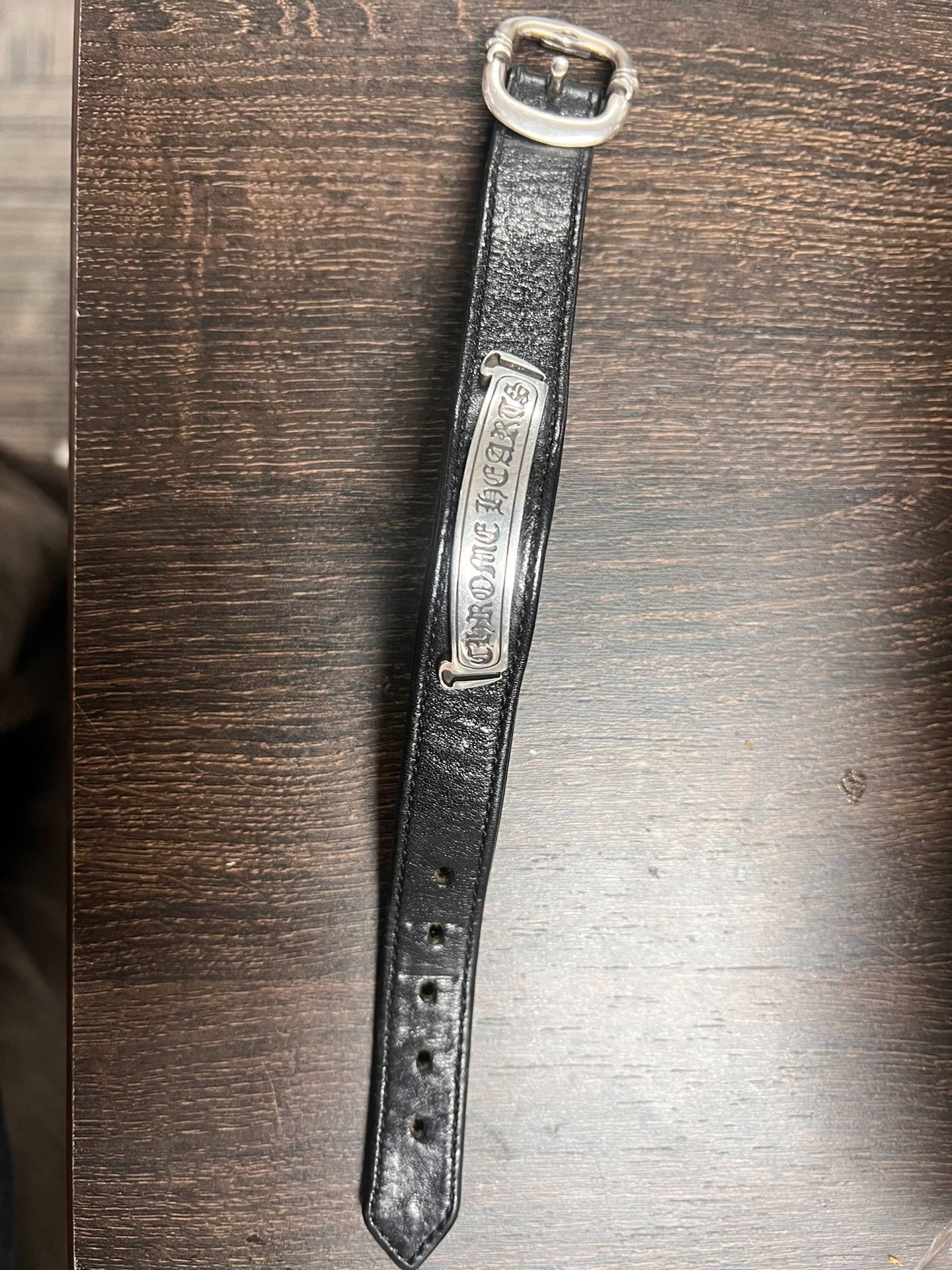 Chrome Hearts Chrome Hearts Silver Scroll Leather Bracelet 9 Size ONE SIZE - 9 Thumbnail