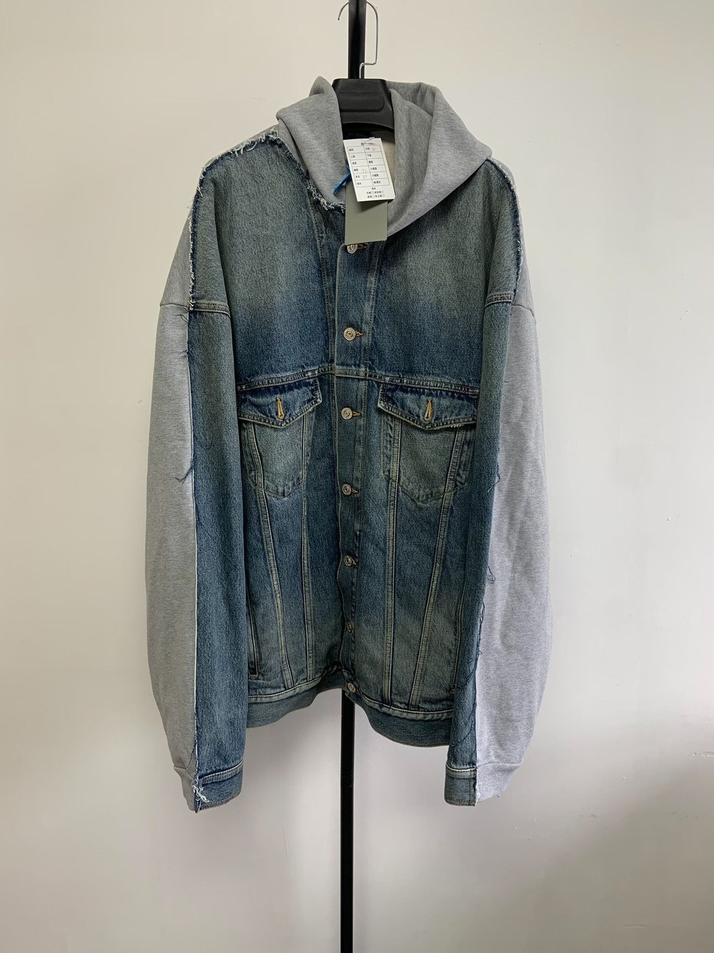 Balenciaga Balenciaga Hooded Hybrid Denim Jacket Size 2 Size US M / EU 48-50 / 2 - 3 Thumbnail