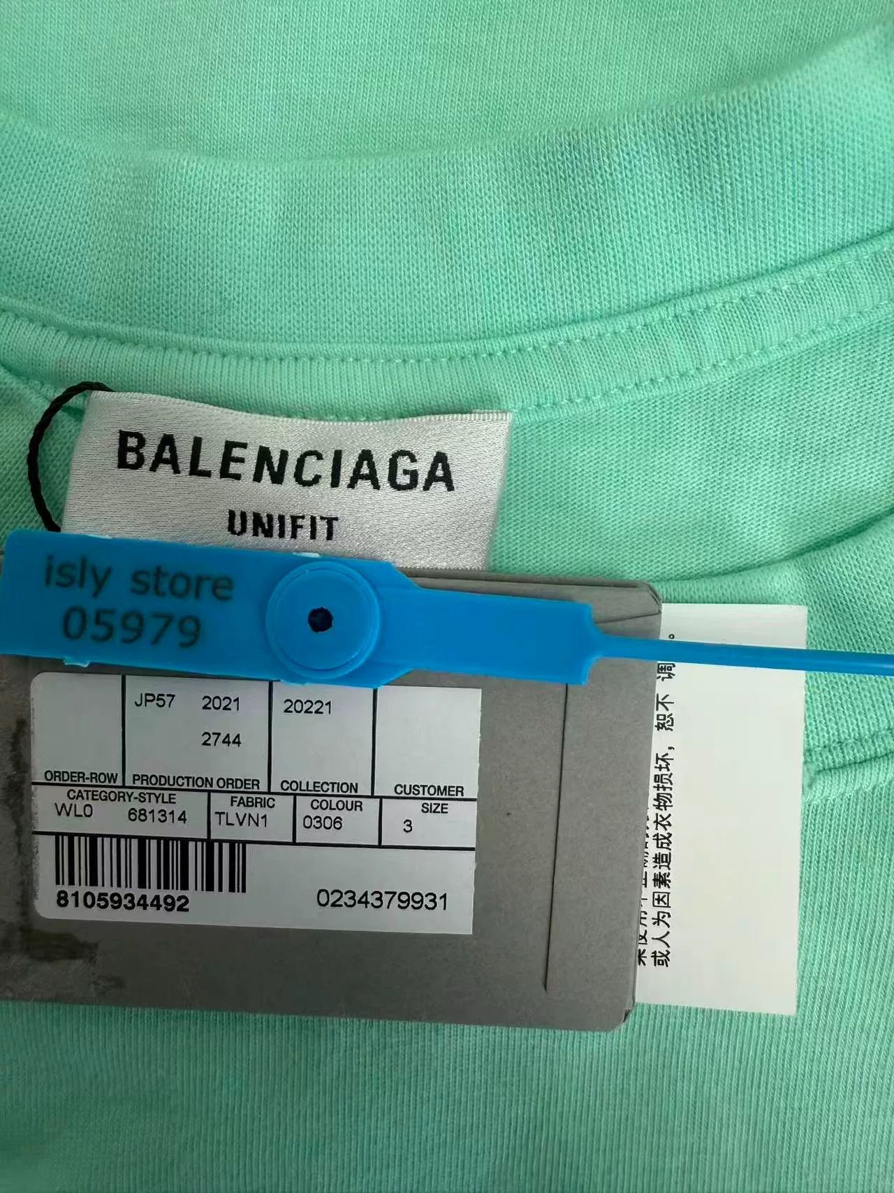 Balenciaga Balenciaga Mint Embroidered Logo T-Shirt Size 3 Size US L / EU 52-54 / 3 - 5 Thumbnail