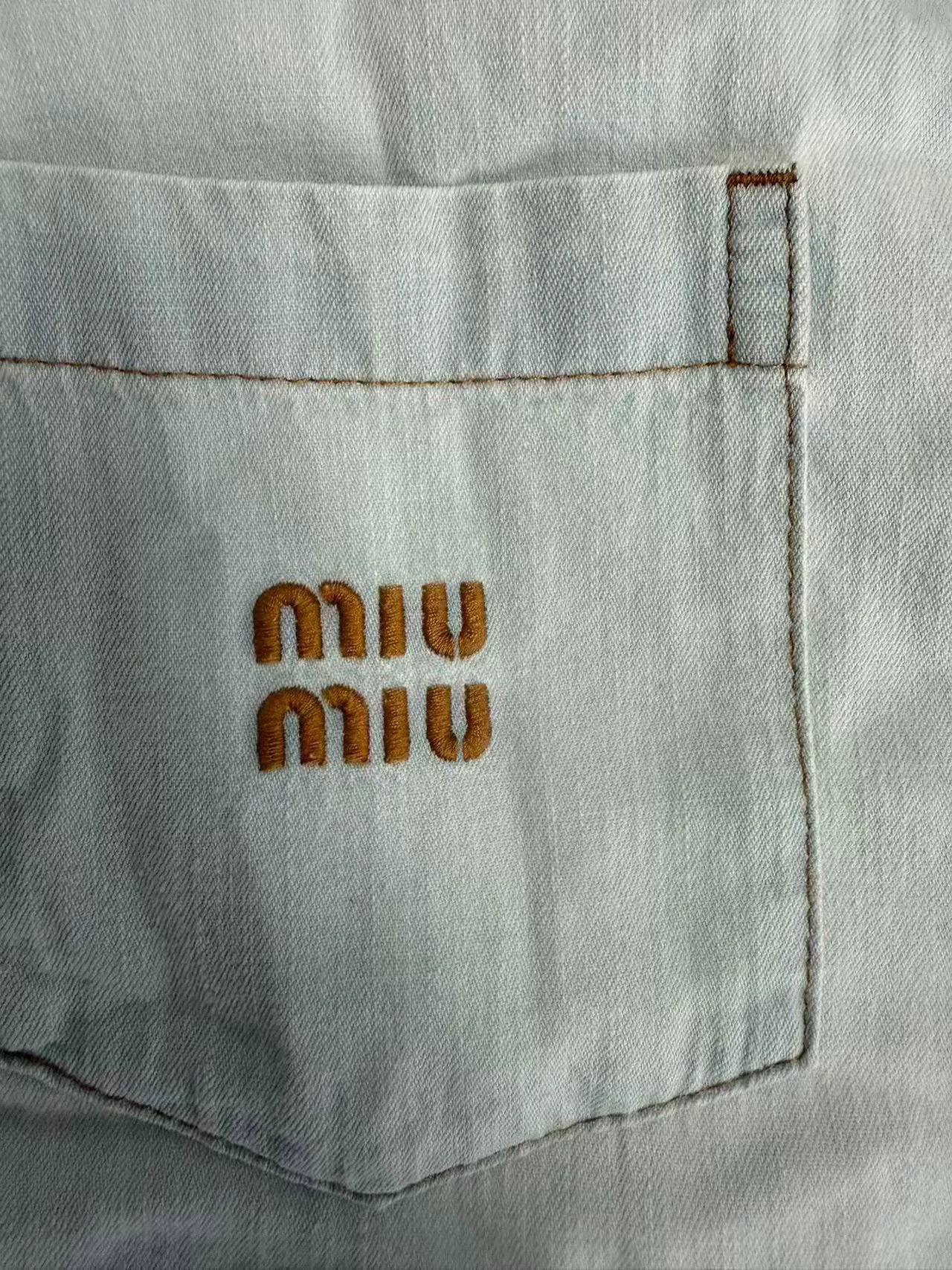 Miu Miu Miu Miu Embroidered Striped Denim Jacket Size 36 Size XS / US 0-2 / IT 36-38 - 4 Thumbnail