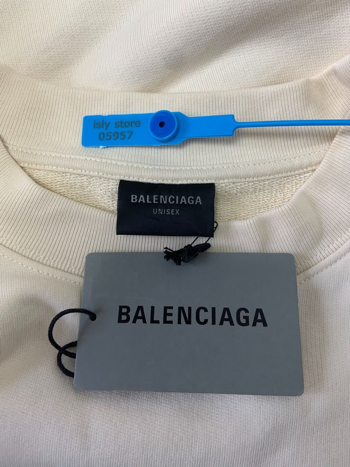 Balenciaga Balenciaga Beige Campaign Logo Sweatshirt L Size L / US 10 / IT 46 - 6 Thumbnail