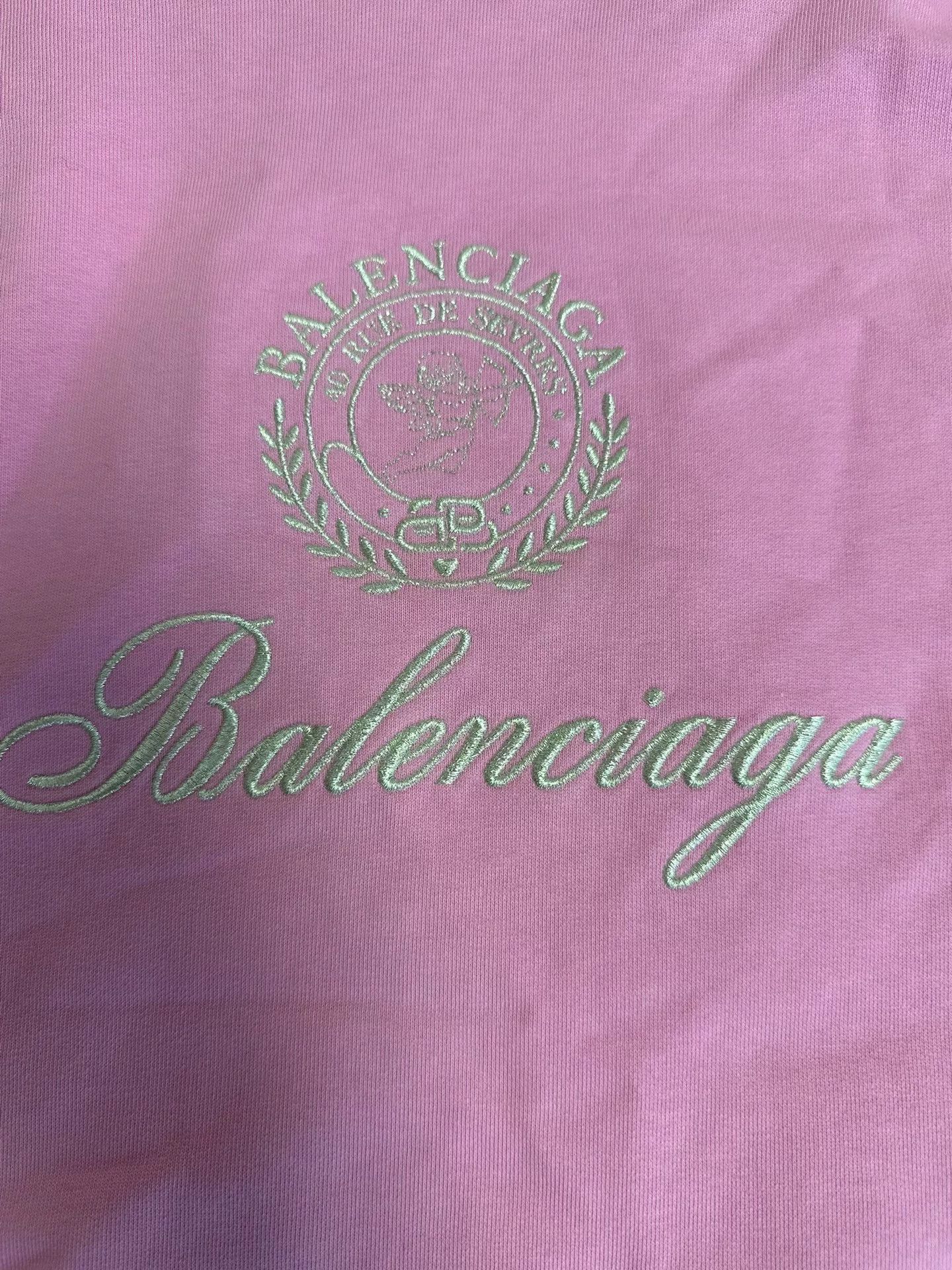 Balenciaga Balenciaga Embroidered Crest Hoodie Pink Size M Size US M / EU 48-50 / 2 - 4 Thumbnail