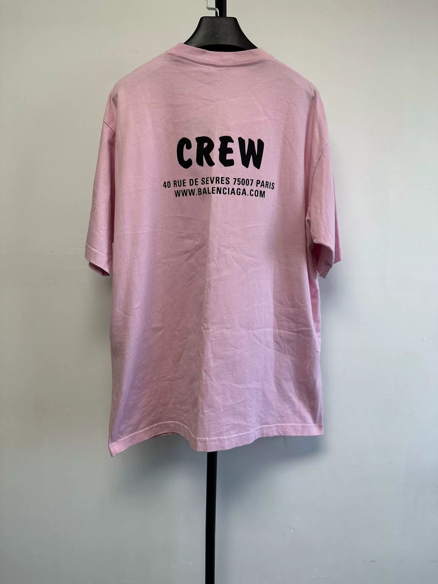 Balenciaga Balenciaga Pink Crew Logo Print T-Shirt Size XS Size US XS / EU 42 / 0 - 3 Thumbnail