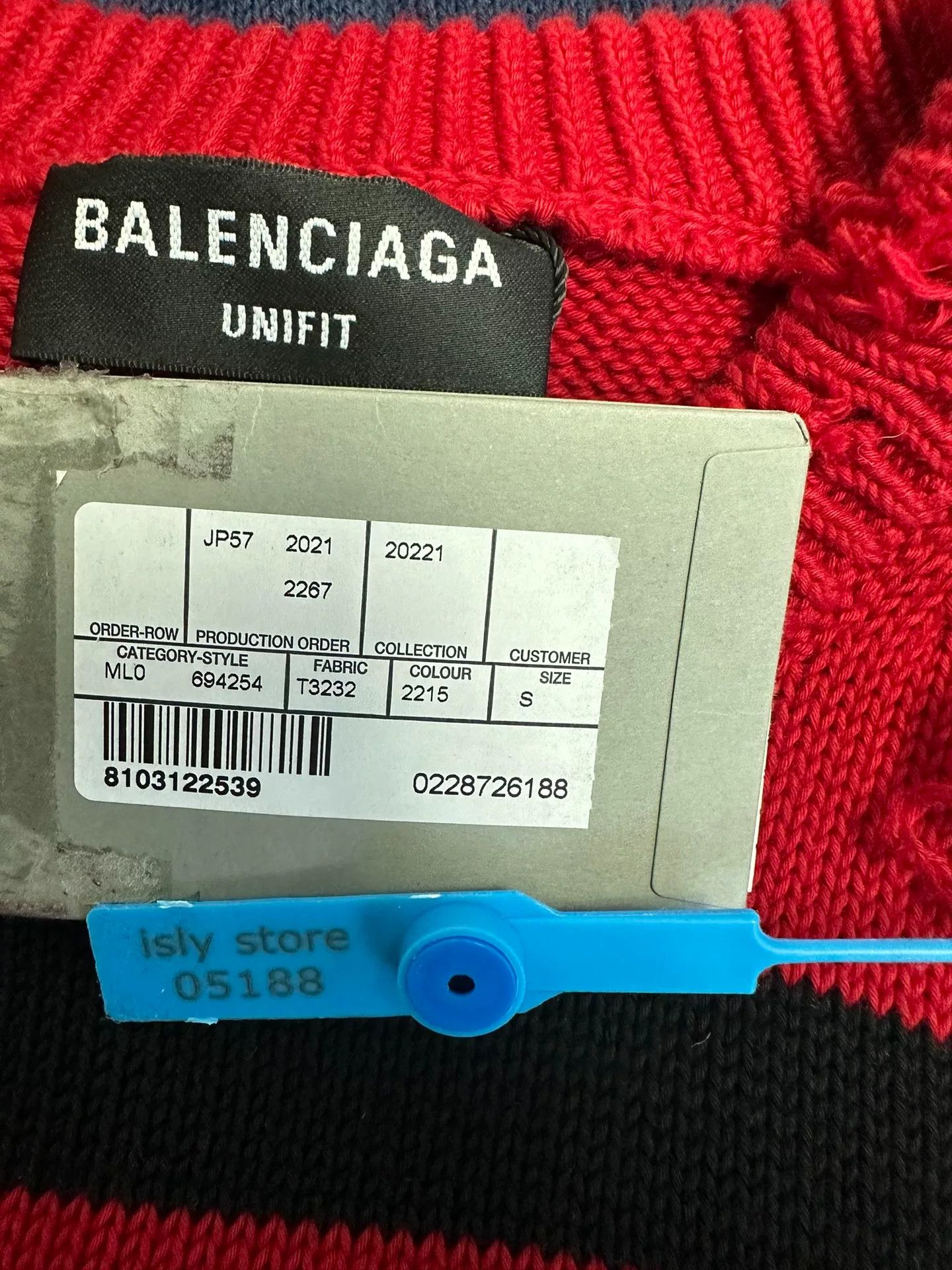 Balenciaga Balenciaga Distressed Striped Sweater S Size US S / EU 44-46 / 1 - 5 Thumbnail