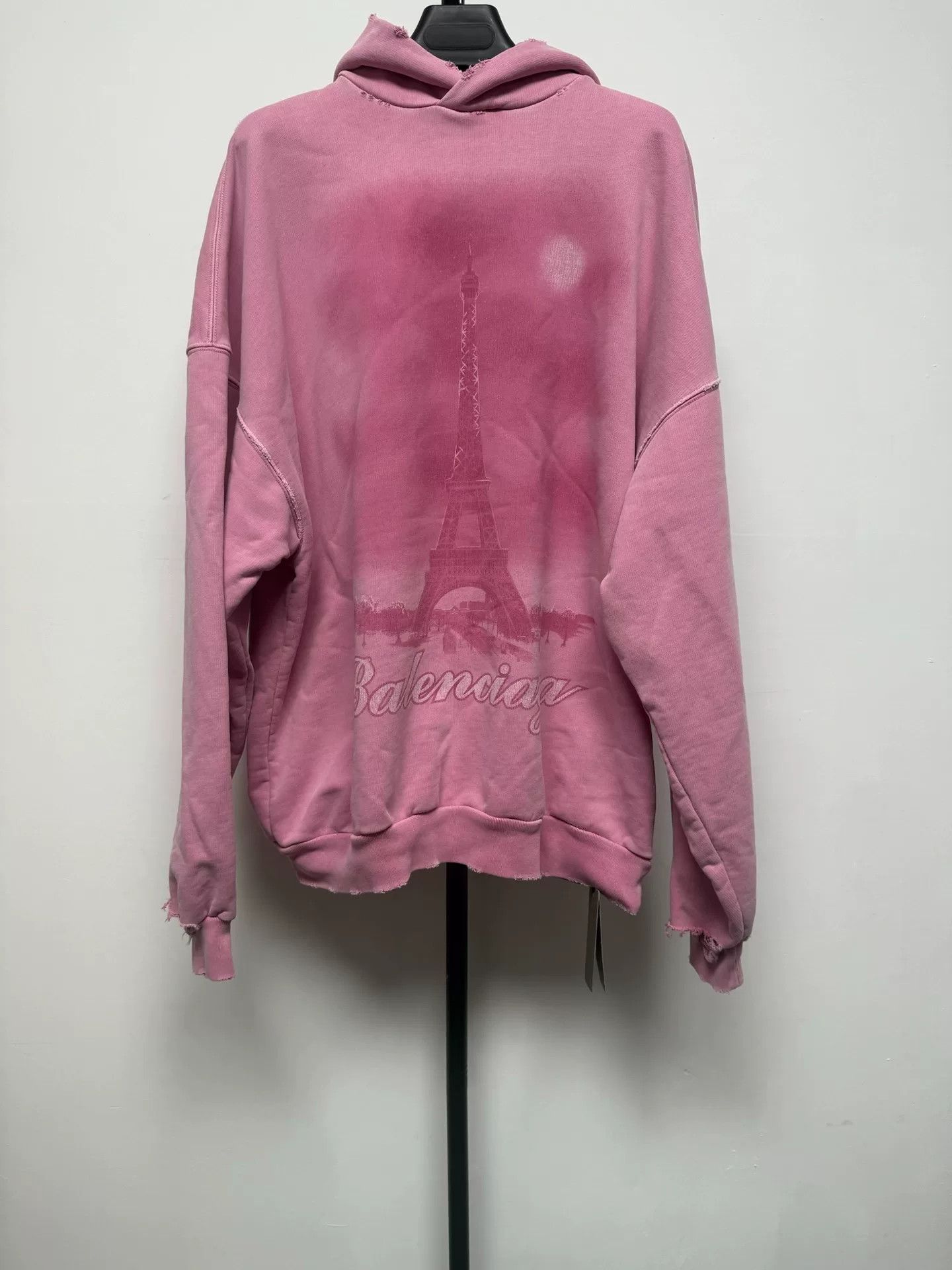 Balenciaga Balenciaga Paris Eiffel Tower Distressed Hoodie Size S Size US S / EU 44-46 / 1 - 2 Thumbnail