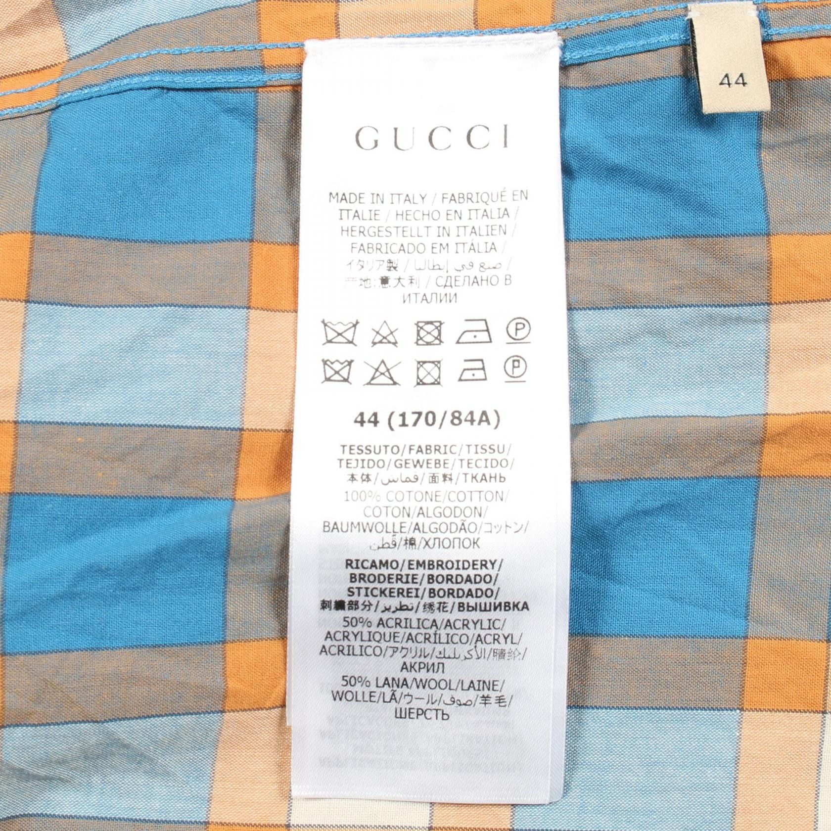 Gucci Gucci Gucci Freyja Hartas Animal Embroidery Check Shirt Cotton Shirt Textile Tops DUTY FREE for USA Size ONE SIZE - 4 Thumbnail