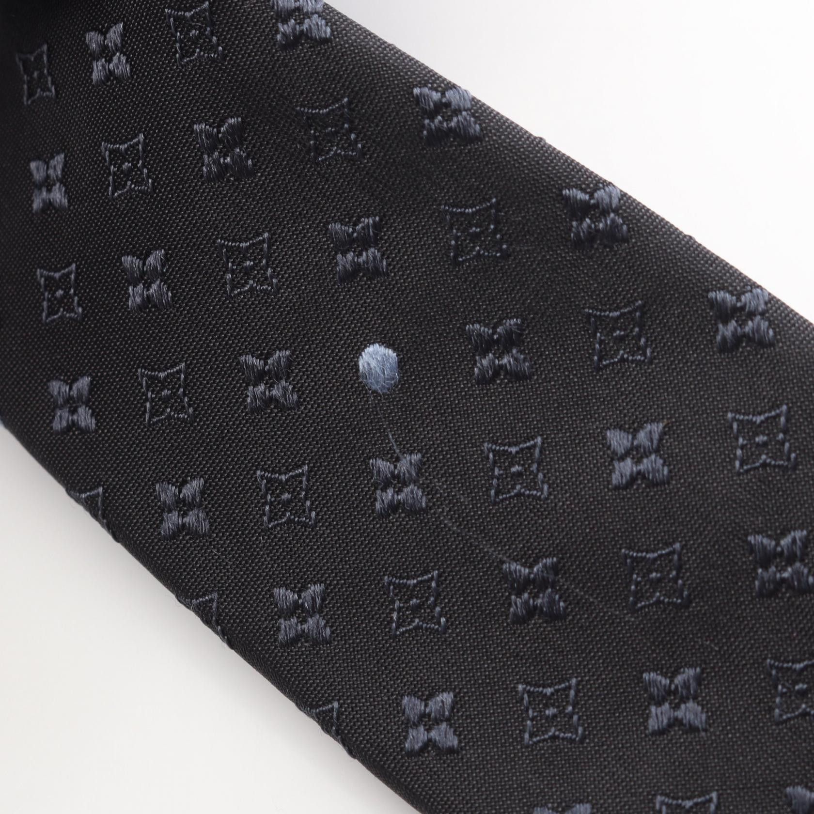 Louis Vuitton Louis Vuitton Louis Vuitton Monogram Silk Tie Textile Necktie DUTY FREE for USA Size ONE SIZE - 8 Thumbnail