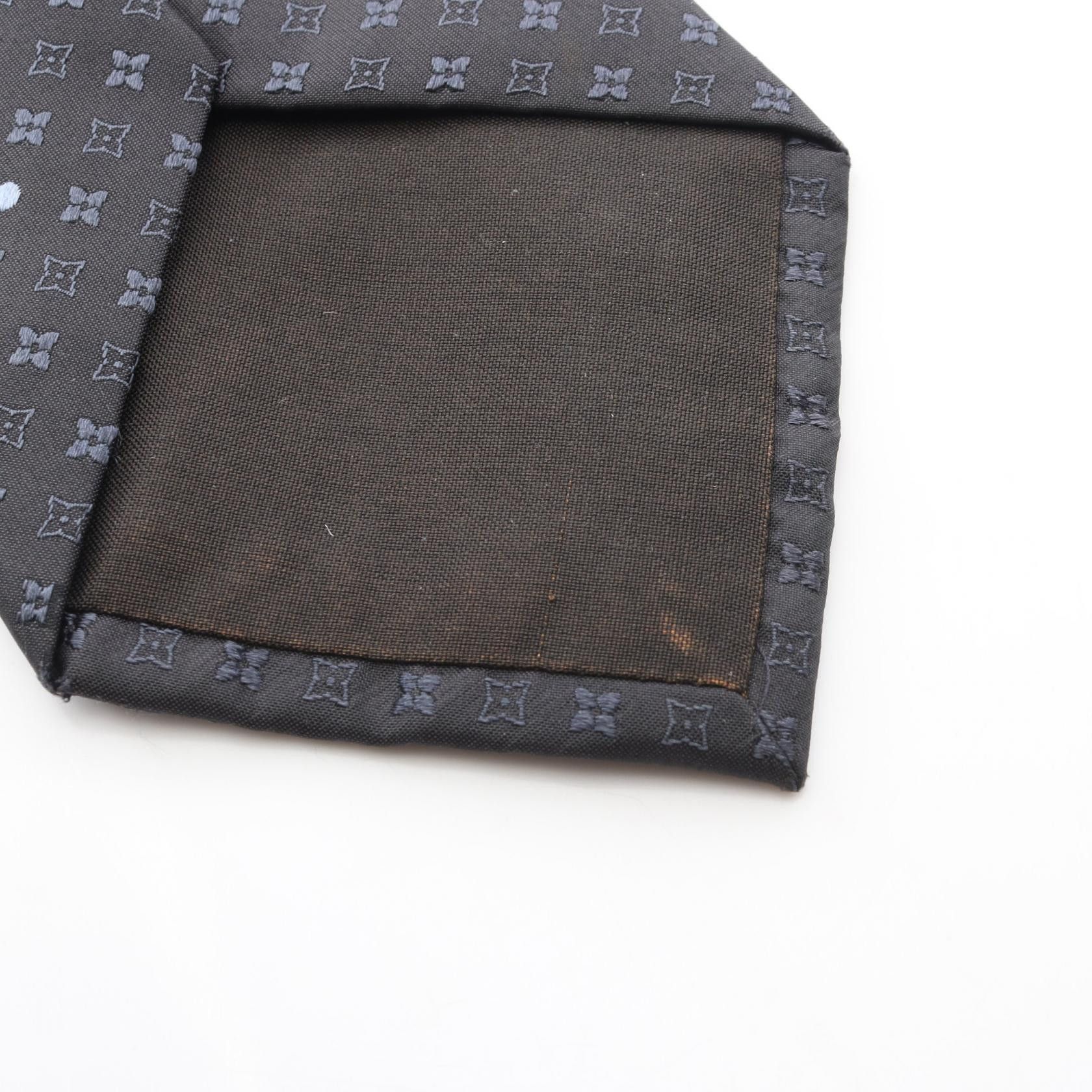 Louis Vuitton Louis Vuitton Louis Vuitton Monogram Silk Tie Textile Necktie DUTY FREE for USA Size ONE SIZE - 6 Thumbnail