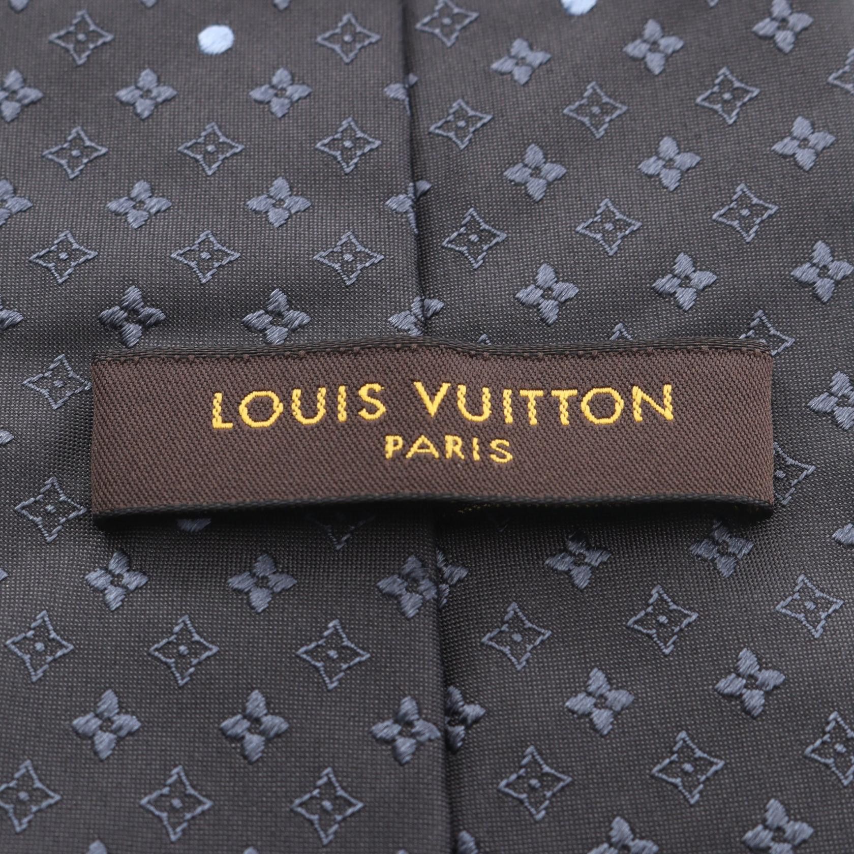 Louis Vuitton Louis Vuitton Louis Vuitton Monogram Silk Tie Textile Necktie DUTY FREE for USA Size ONE SIZE - 4 Thumbnail