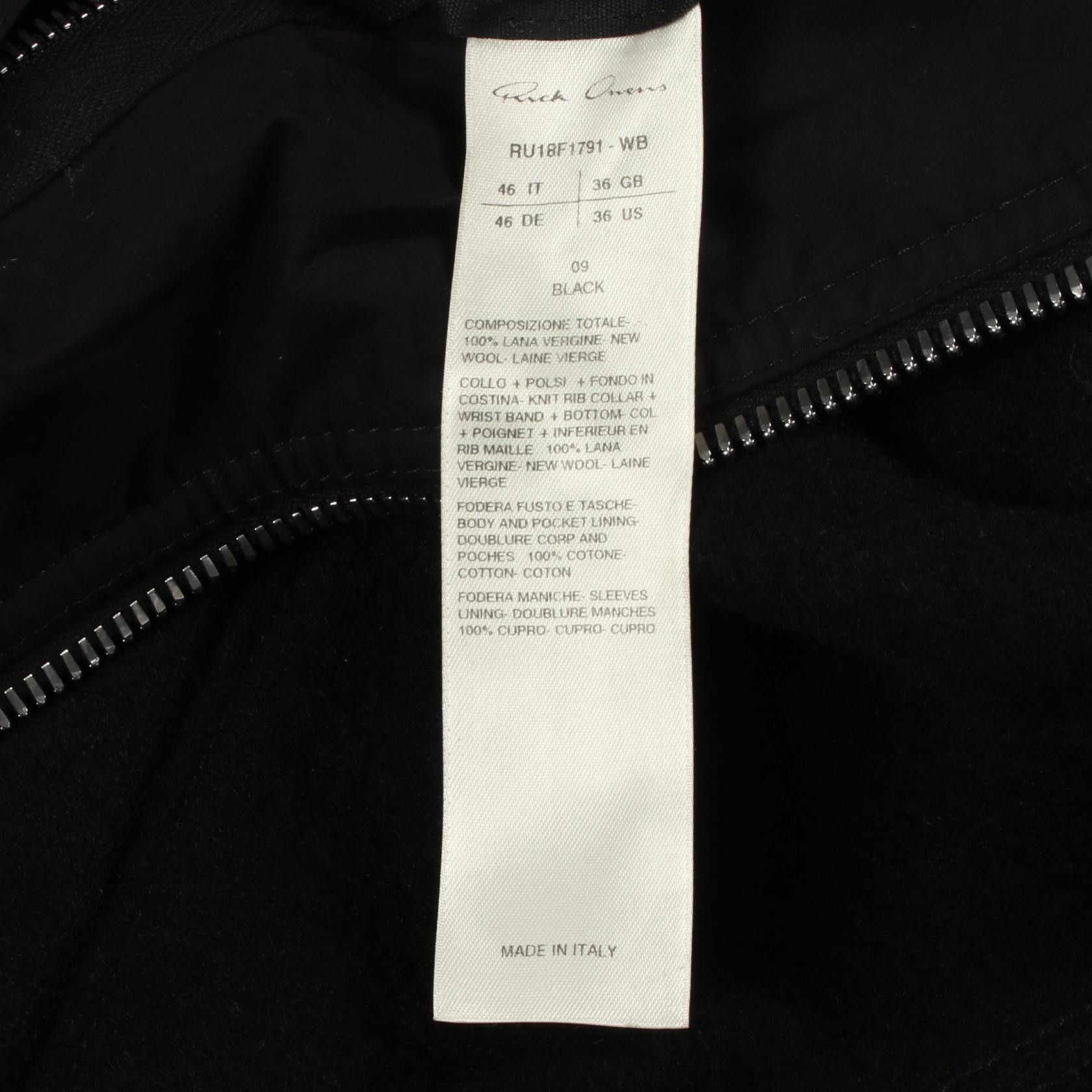 Rick Owens Rick Owens Rick Owens Wool Flight Jacket Textile Outerwear RU18F1791-WB DUTY FREE for USA Size ONE SIZE - 4 Thumbnail