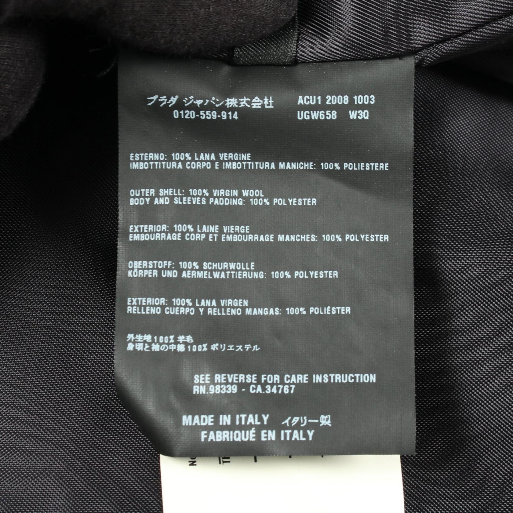 Prada Prada Prada Wool Coat Textile Outerwear UGW658 DUTY FREE for USA Size ONE SIZE - 4 Thumbnail