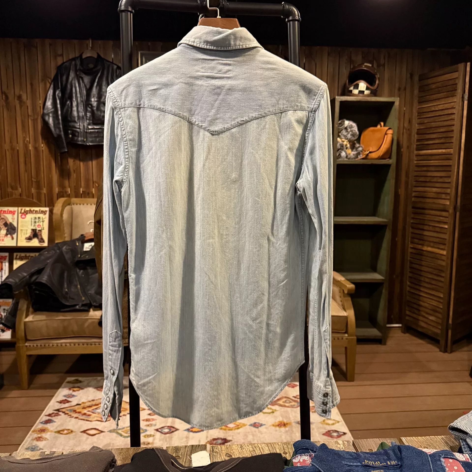 RRL Ralph Lauren RRL Light Blue Denim Shirt Size US XS / EU 42 / 0 - 2 Thumbnail