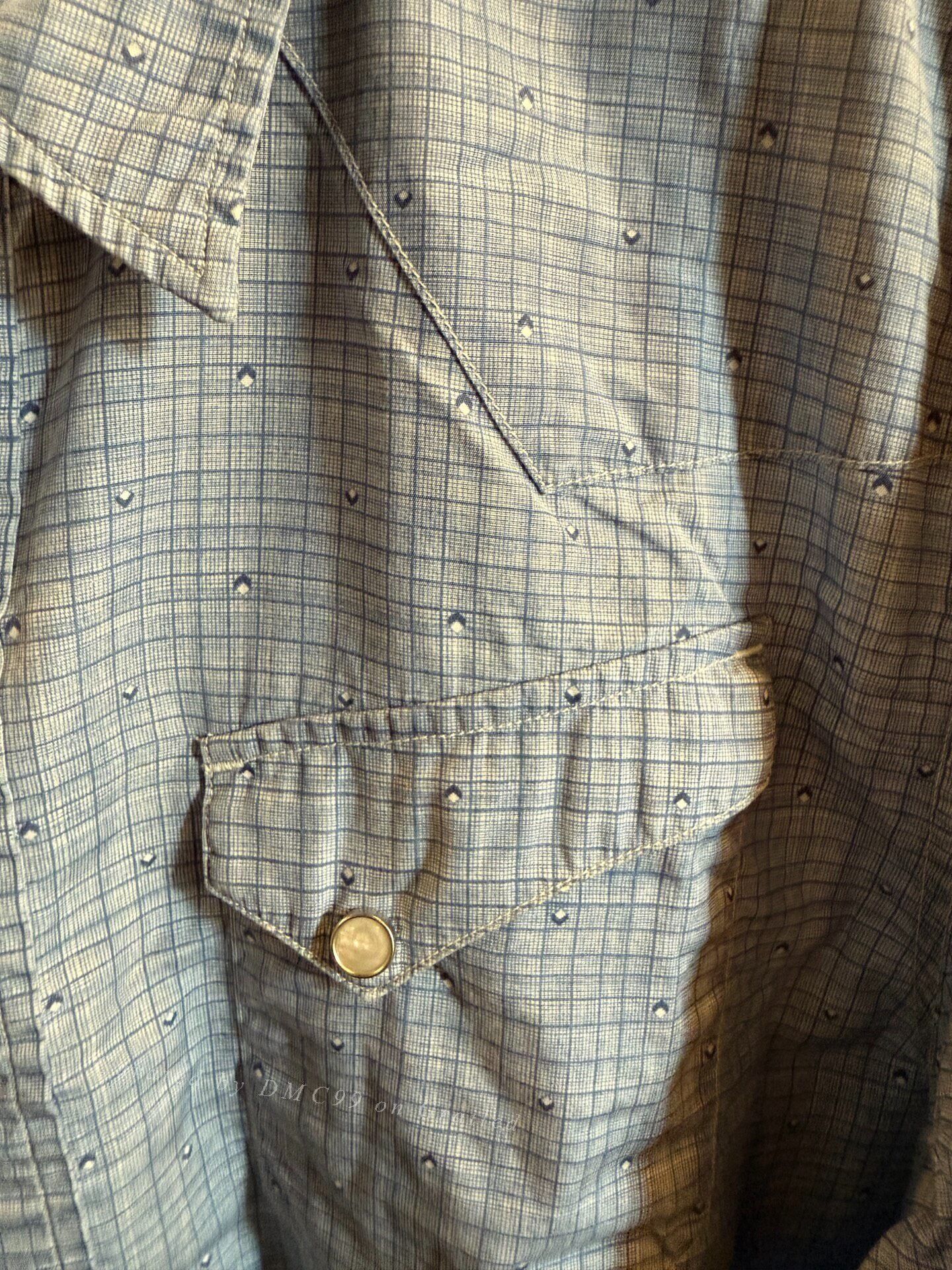 RRL Ralph Lauren RRL Western Shirt, Blue Plaid Size US L / EU 52-54 / 3 - 3 Thumbnail