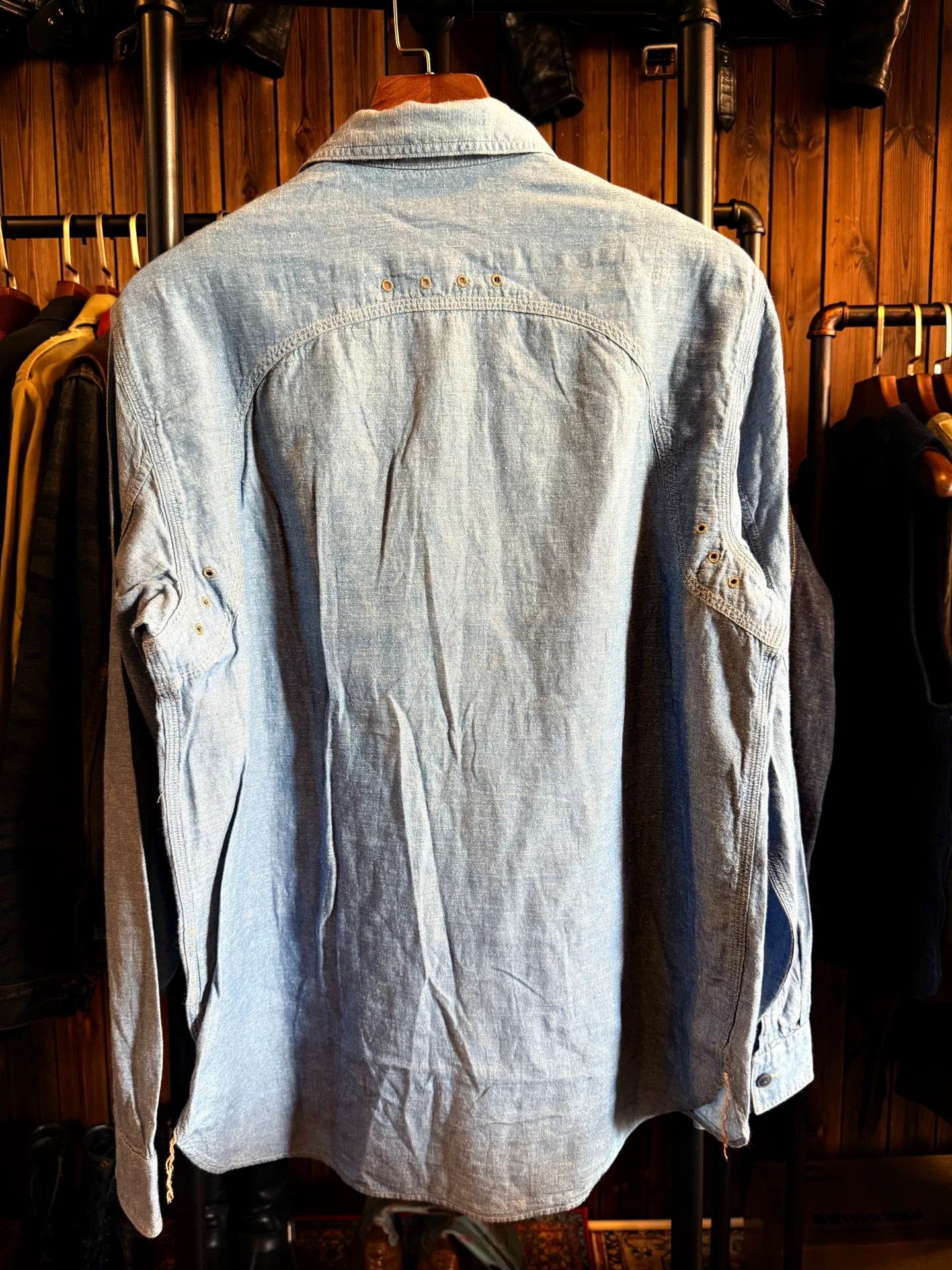 RRL Ralph Lauren RRL Light Blue Denim Shirt Size US L / EU 52-54 / 3 - 2 Thumbnail