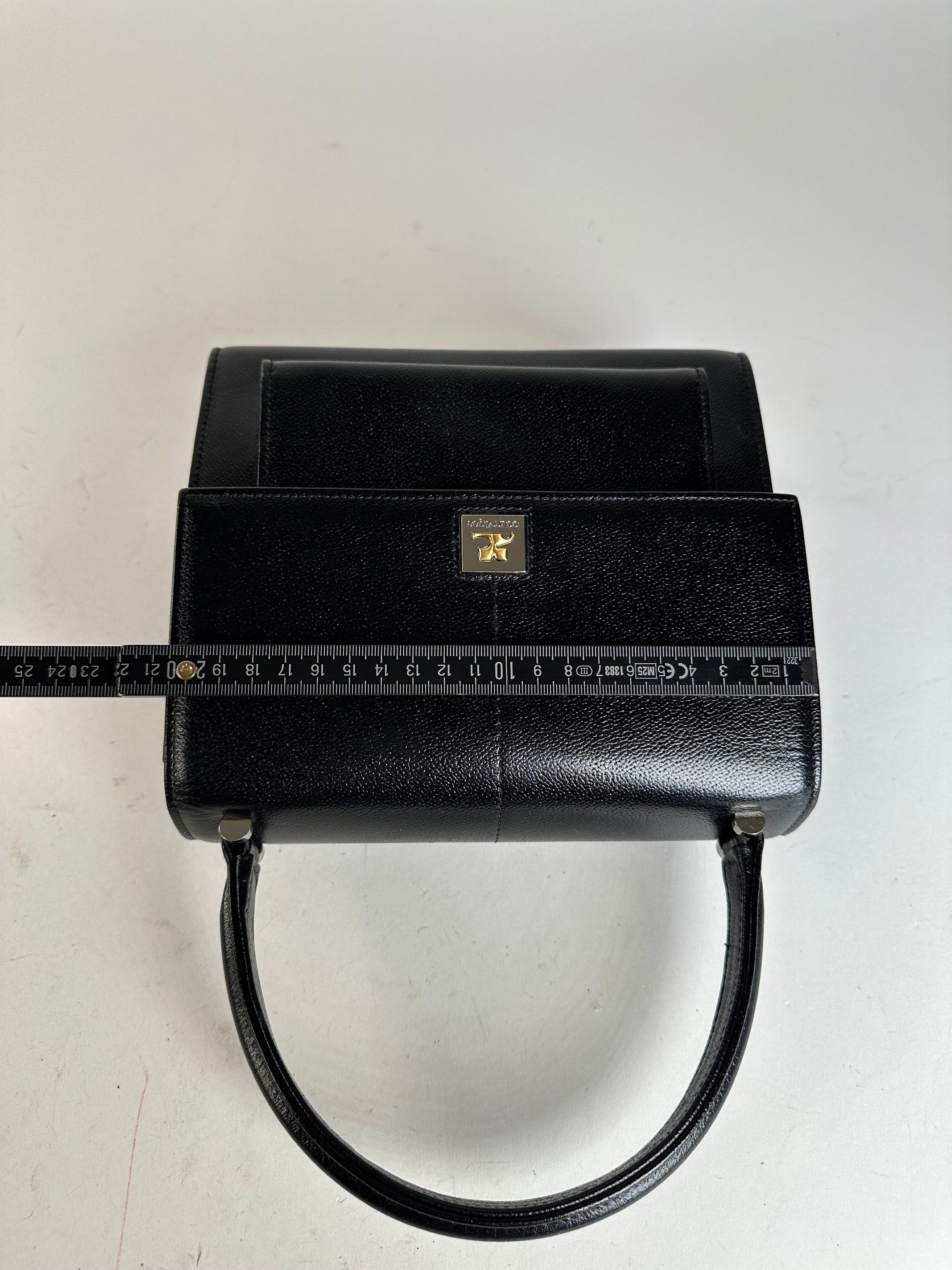 Courreges Vintage Courrèges Top Handle Bag Leather Black Size ONE SIZE - 9 Thumbnail