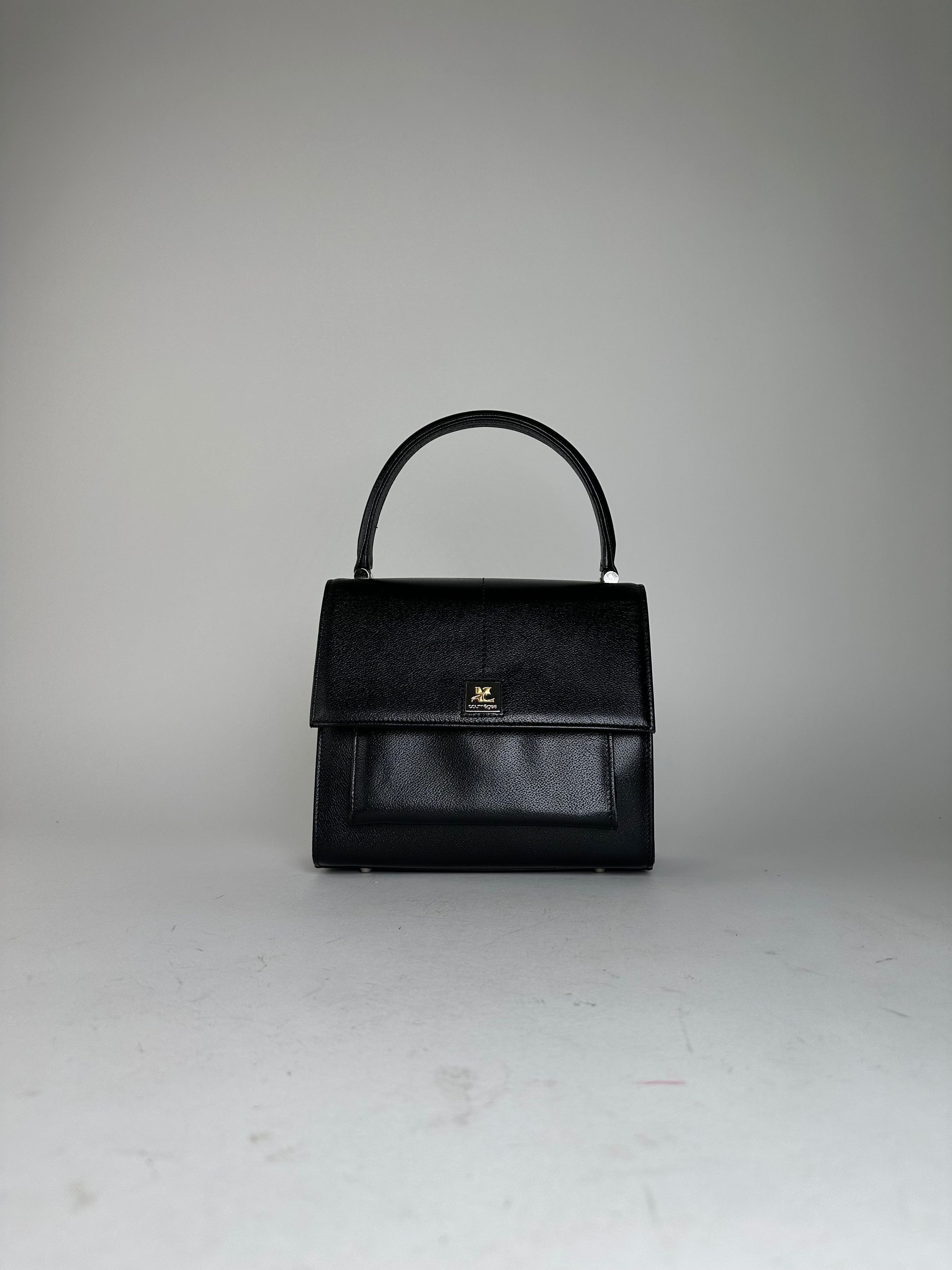 Courreges Vintage Courrèges Top Handle Bag Leather Black Size ONE SIZE - 11 Thumbnail
