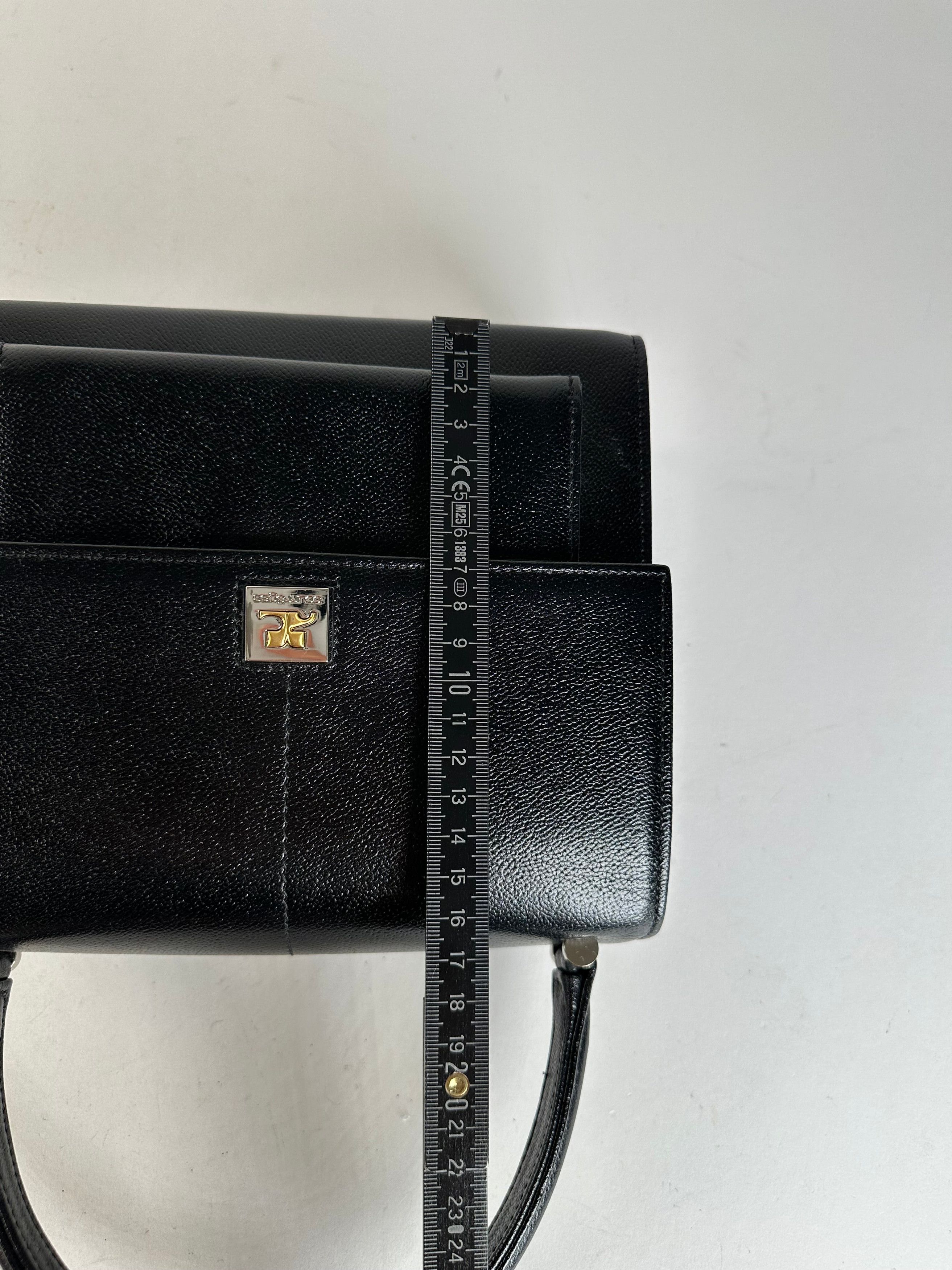 Courreges Vintage Courrèges Top Handle Bag Leather Black Size ONE SIZE - 10 Thumbnail