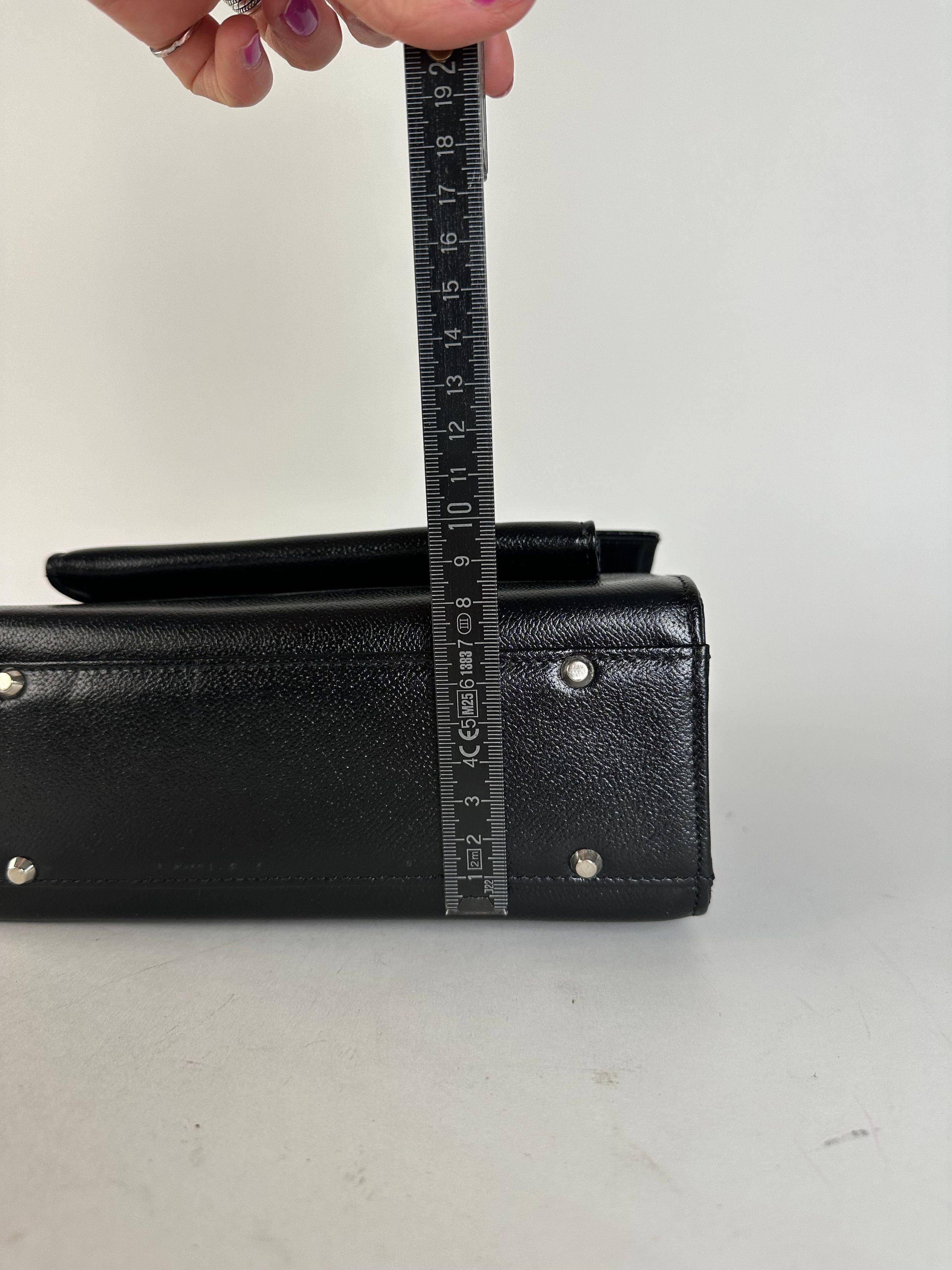 Courreges Vintage Courrèges Top Handle Bag Leather Black Size ONE SIZE - 8 Thumbnail