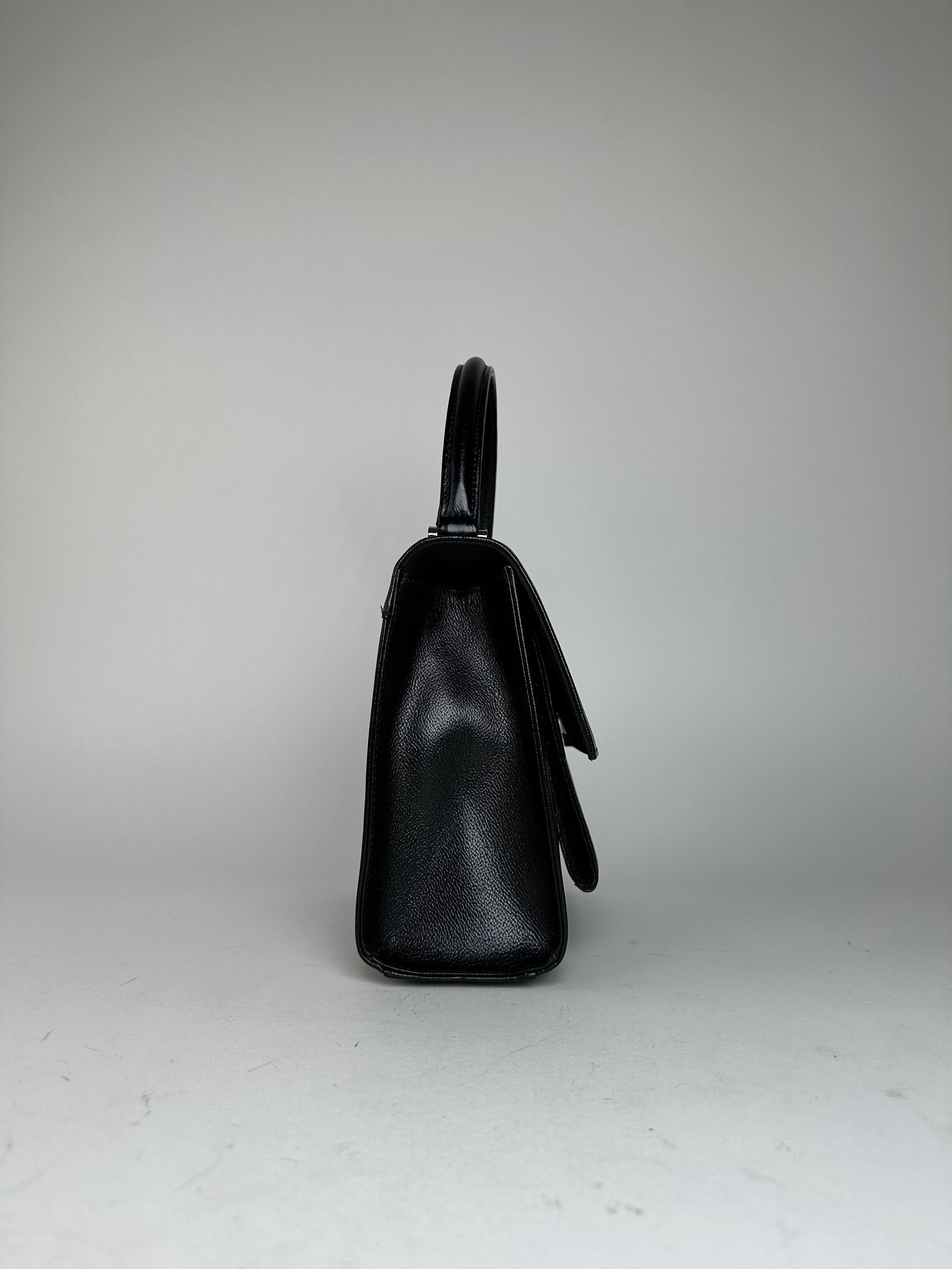 Courreges Vintage Courrèges Top Handle Bag Leather Black Size ONE SIZE - 3 Thumbnail