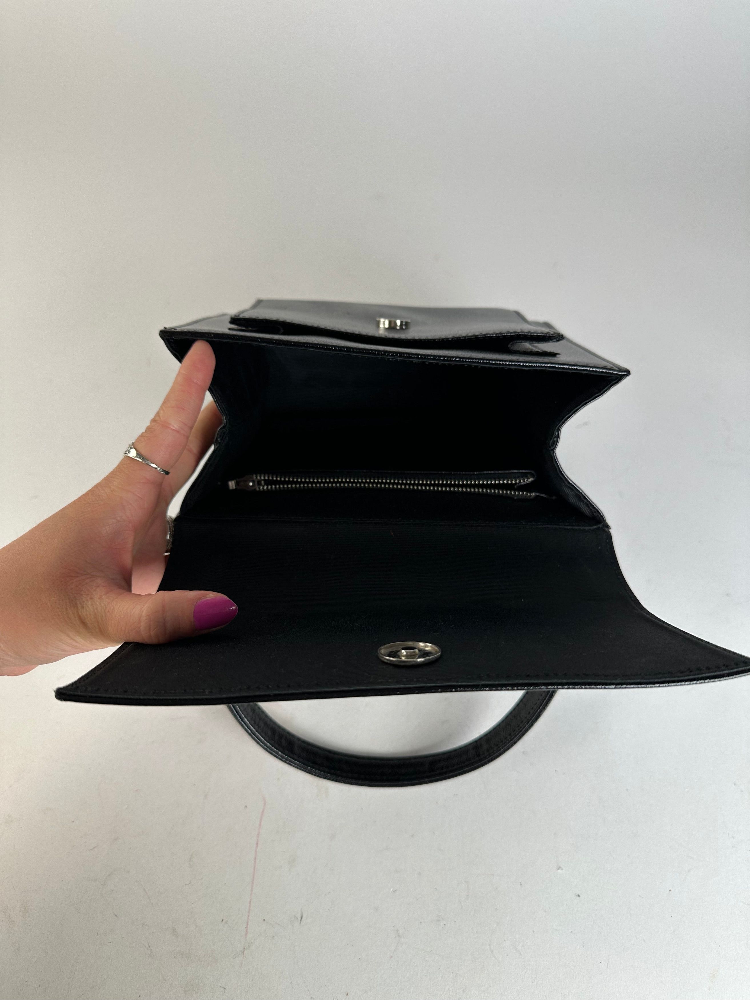 Courreges Vintage Courrèges Top Handle Bag Leather Black Size ONE SIZE - 4 Thumbnail