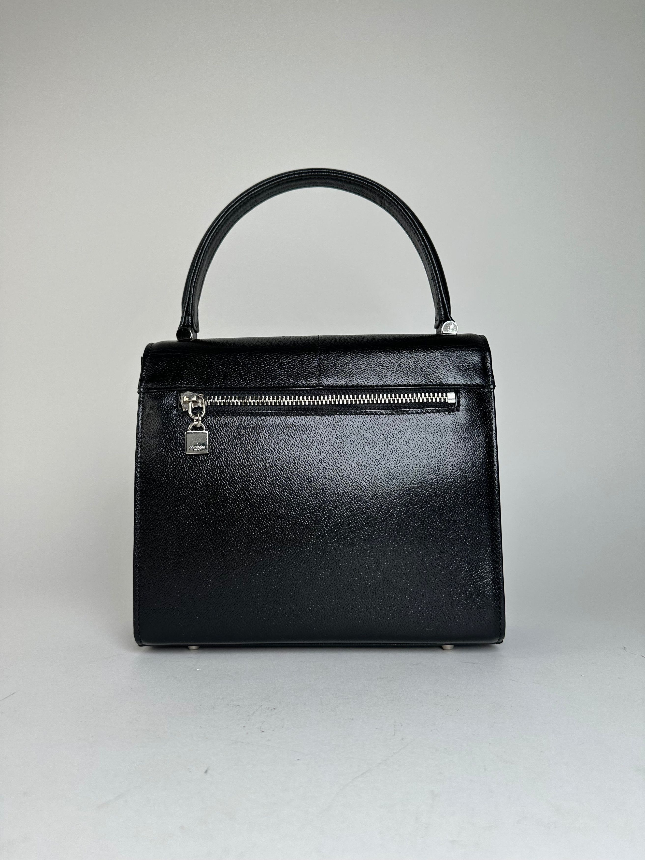 Courreges Vintage Courrèges Top Handle Bag Leather Black Size ONE SIZE - 2 Thumbnail