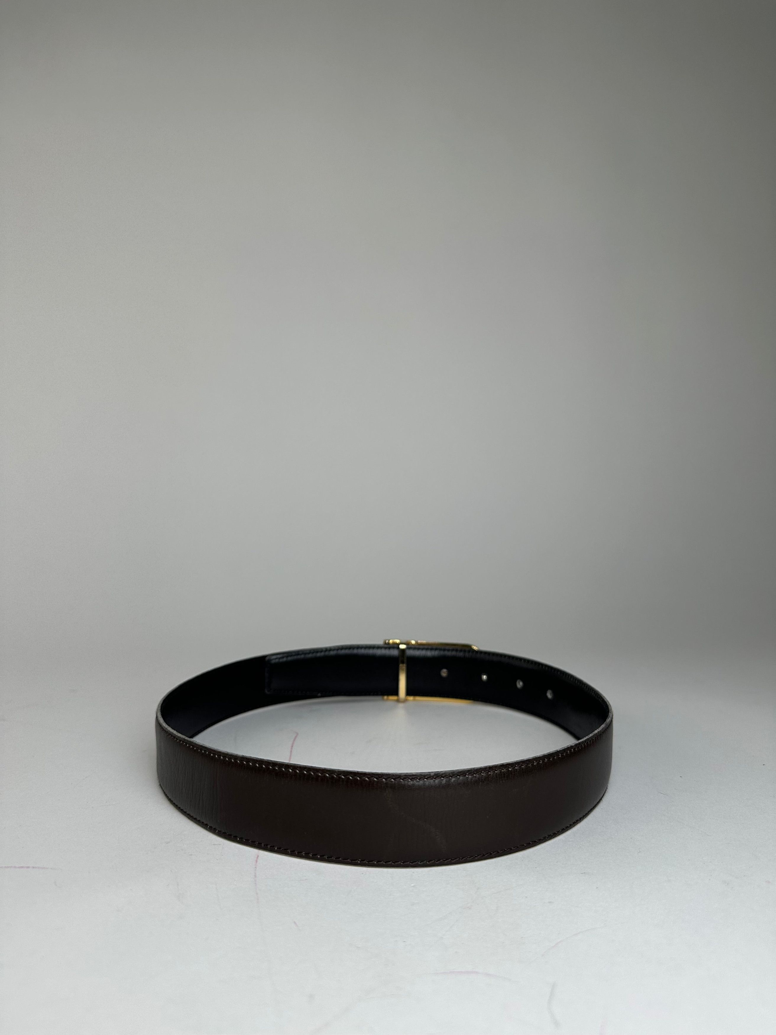 Gucci Vintage GG Leather Belt Brown Size ONE SIZE - 2 Thumbnail