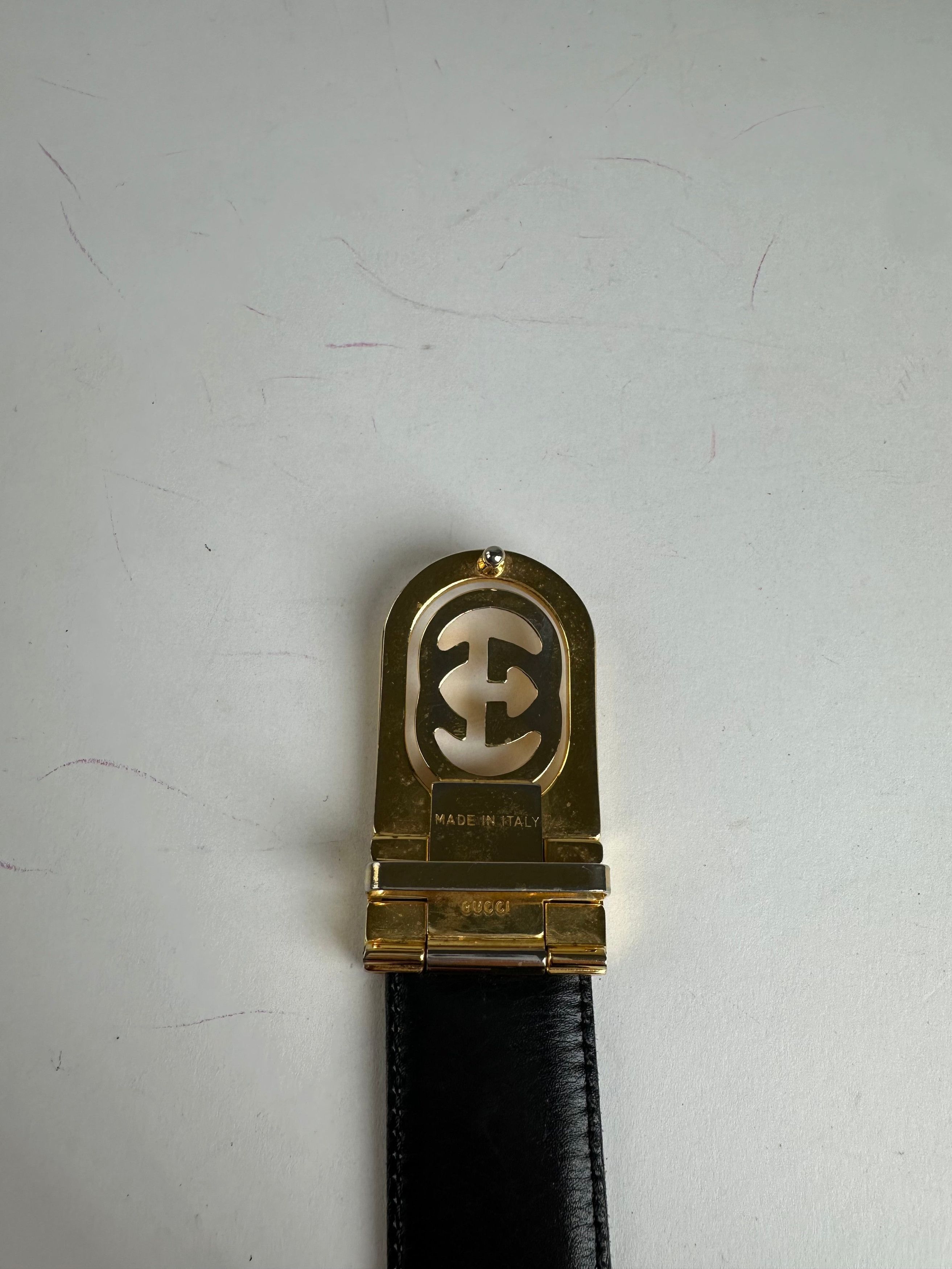 Gucci Vintage GG Leather Belt Brown Size ONE SIZE - 8 Thumbnail