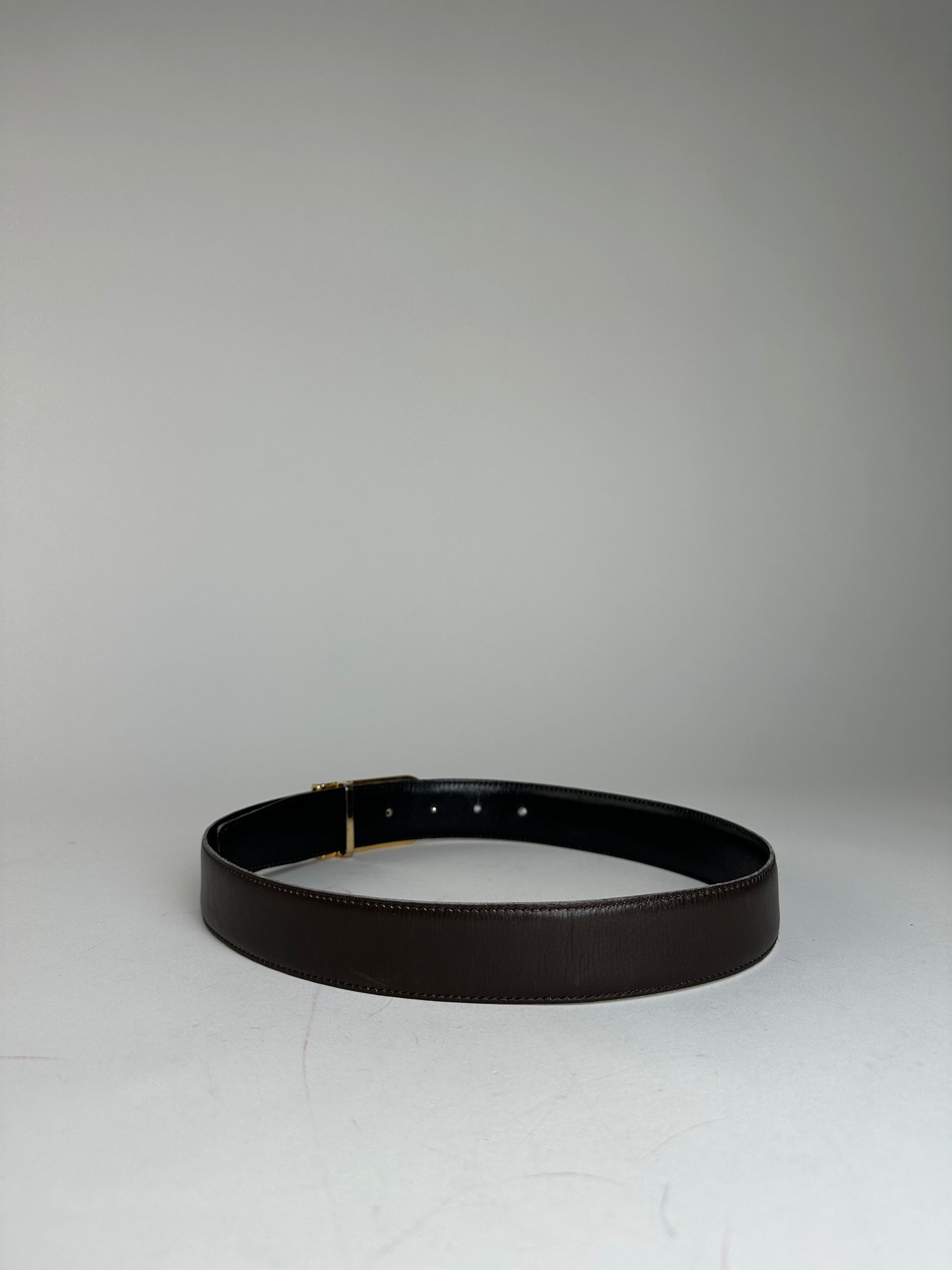 Gucci Vintage GG Leather Belt Brown Size ONE SIZE - 5 Thumbnail