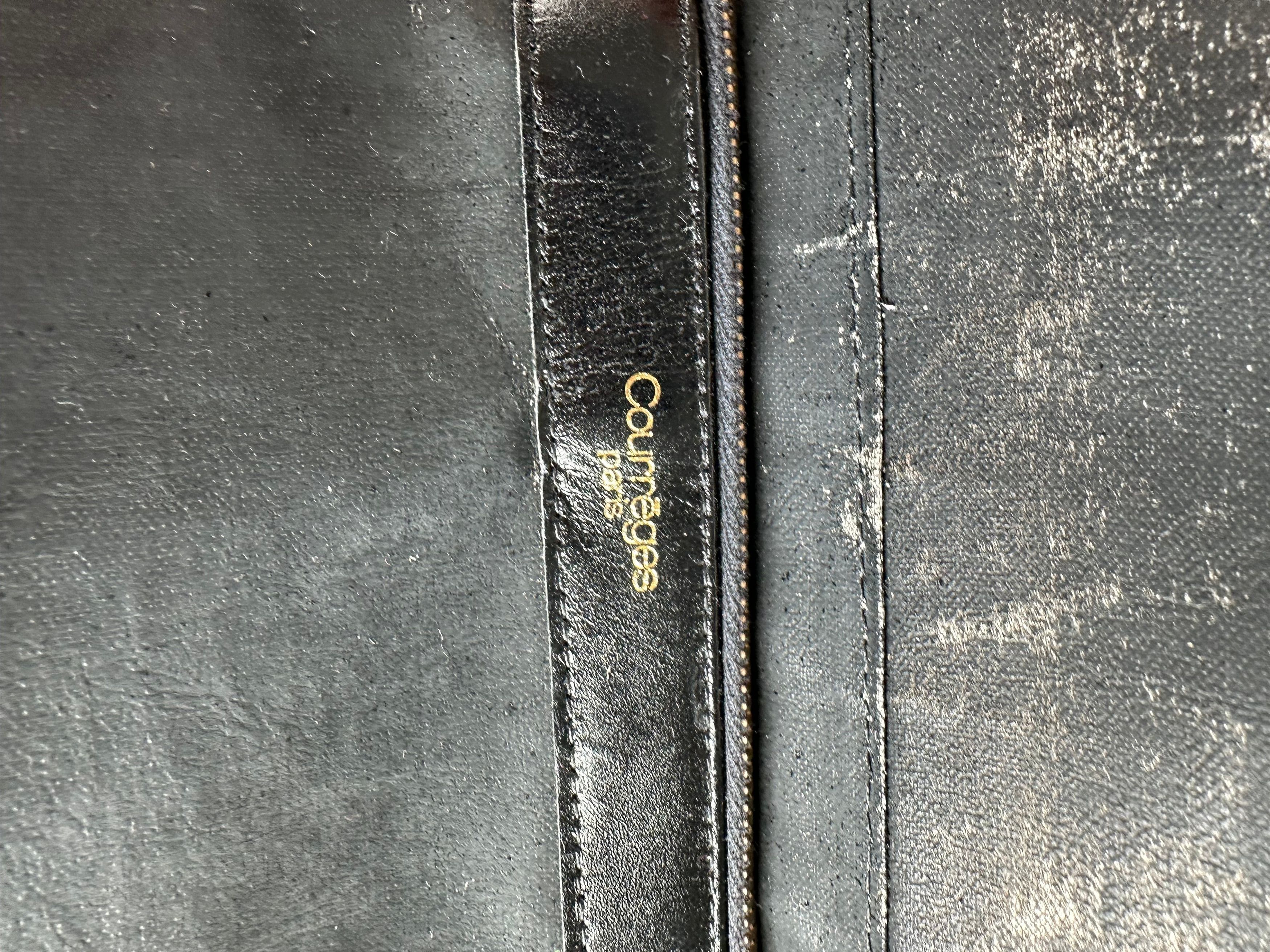 Courreges Vintage Embossed Leather Shoulder Bag Black Size ONE SIZE - 8 Thumbnail