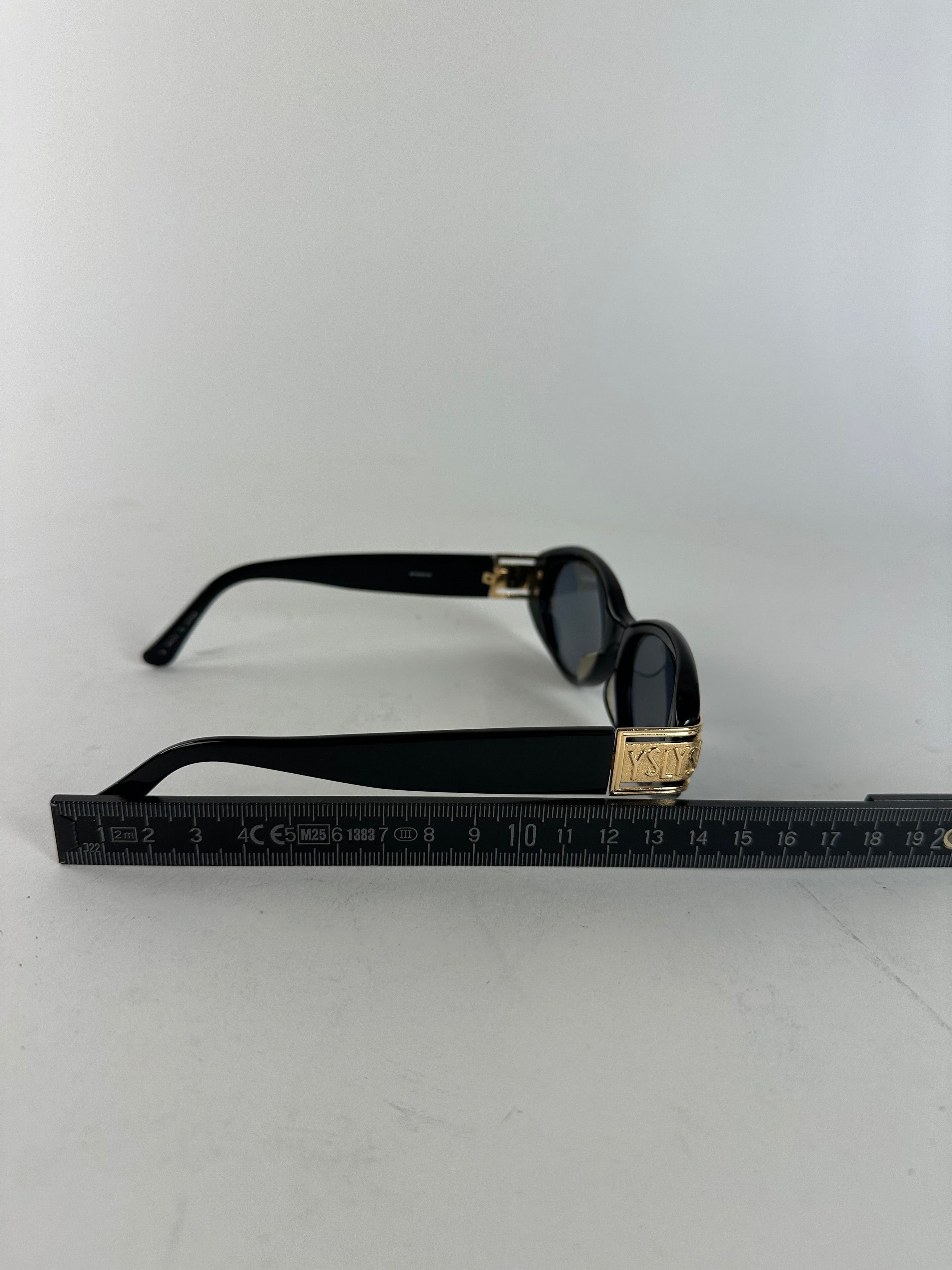 Yves Saint Laurent Vintage Sunglasses Black Gold YSL Logo Size ONE SIZE - 8 Thumbnail