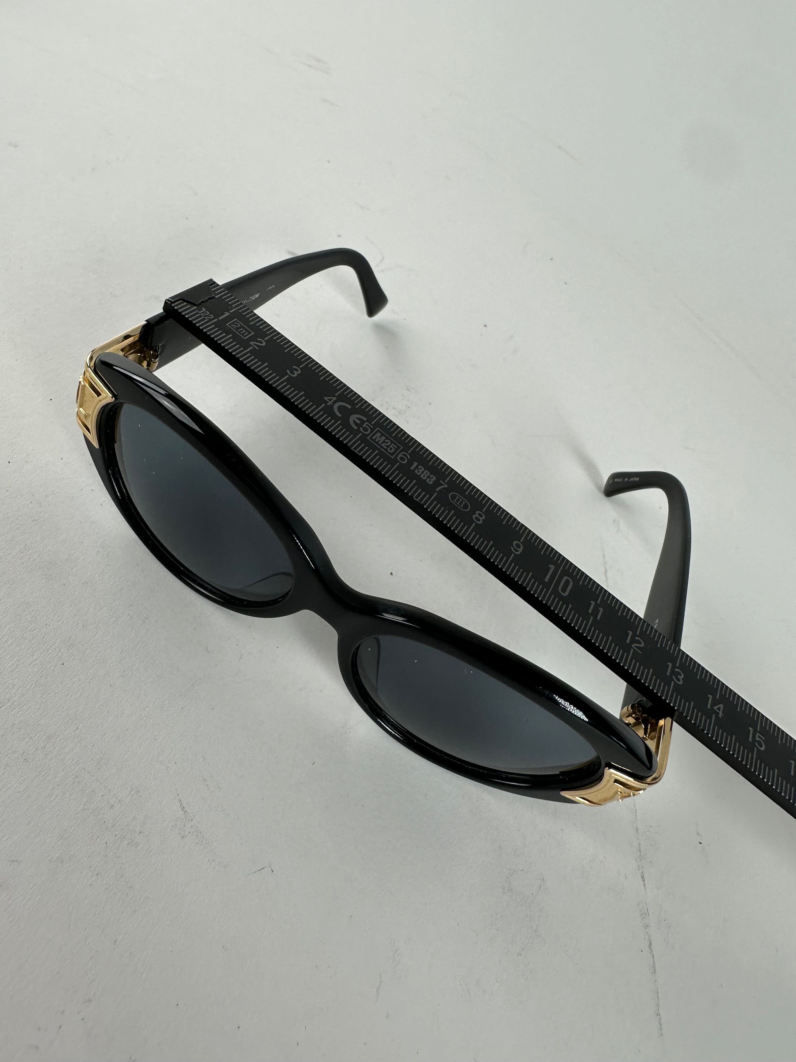 Yves Saint Laurent Vintage Sunglasses Black Gold YSL Logo Size ONE SIZE - 9 Thumbnail