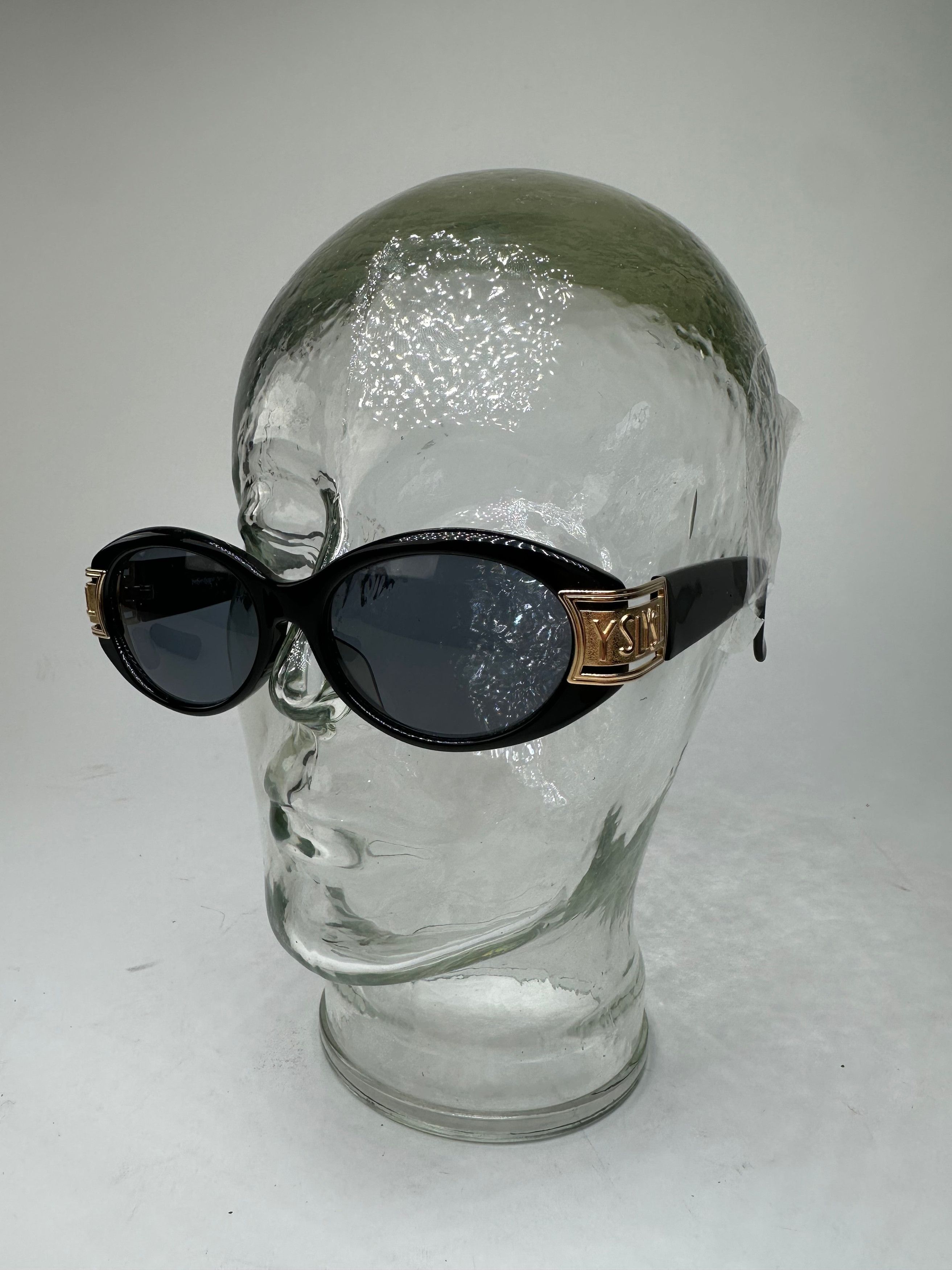 Yves Saint Laurent Vintage Sunglasses Black Gold YSL Logo Size ONE SIZE - 10 Thumbnail