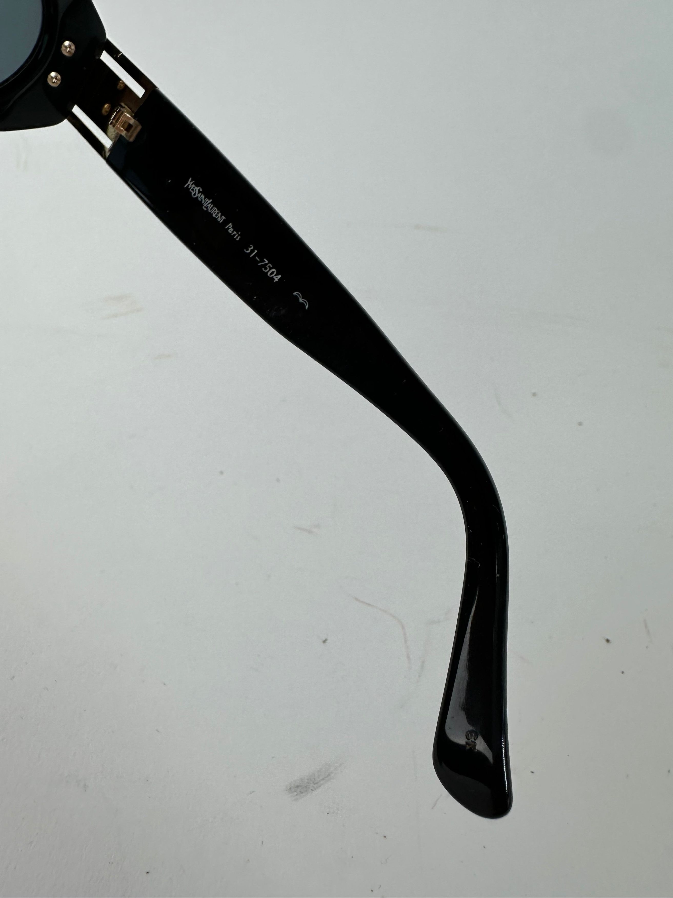 Yves Saint Laurent Vintage Sunglasses Black Gold YSL Logo Size ONE SIZE - 6 Thumbnail
