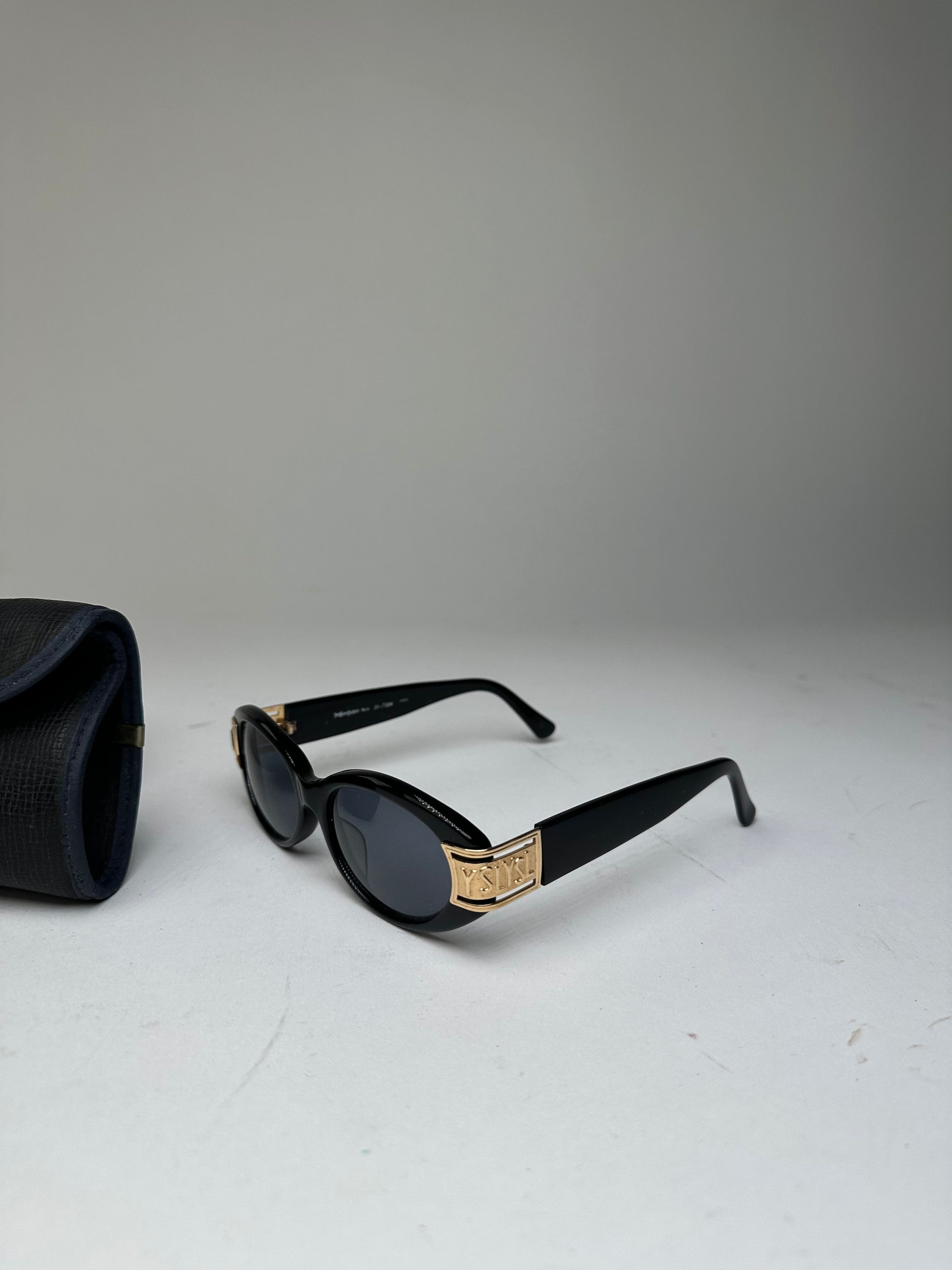 Yves Saint Laurent Vintage Sunglasses Black Gold YSL Logo Size ONE SIZE - 7 Thumbnail