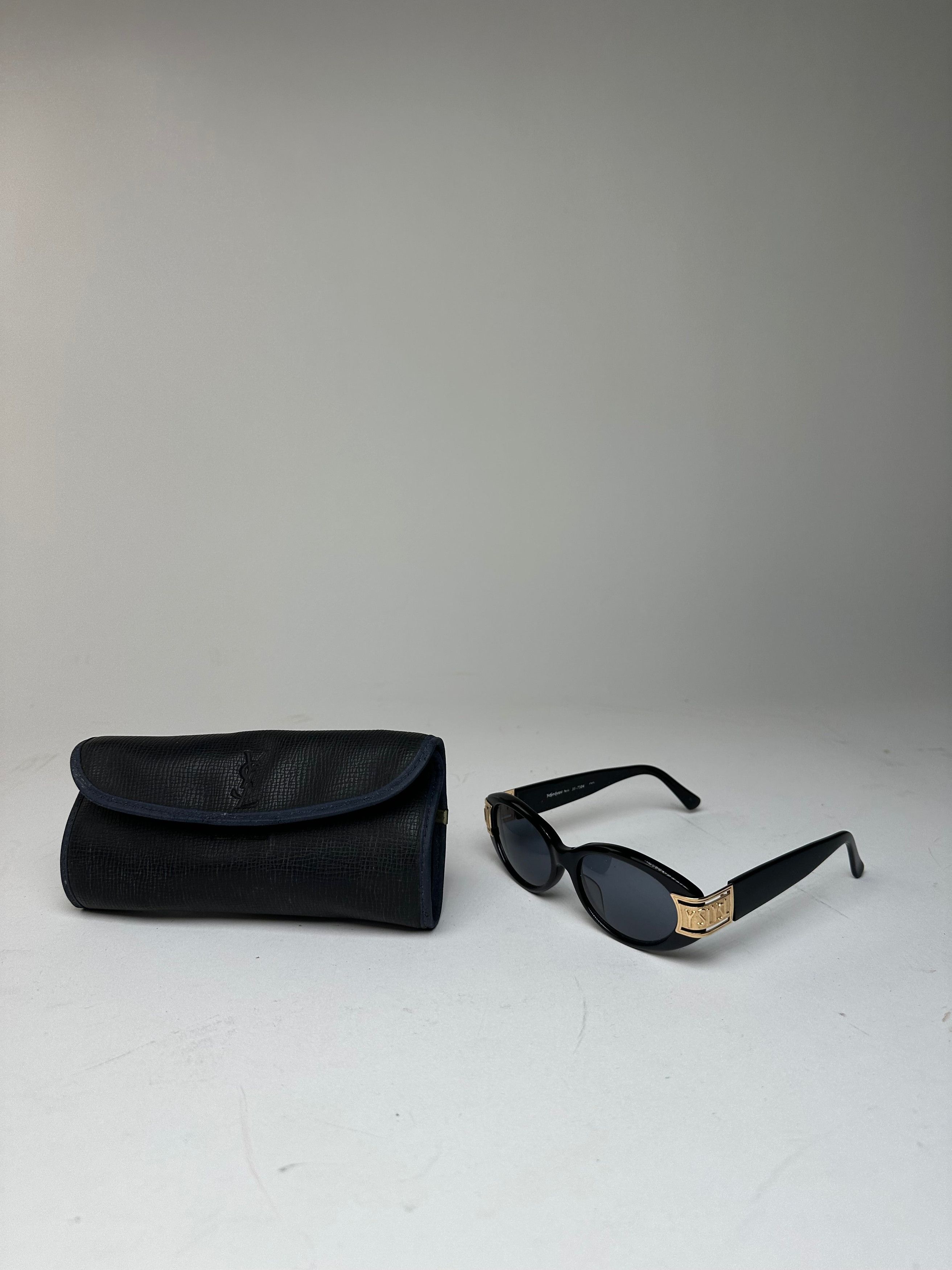 Yves Saint Laurent Vintage Sunglasses Black Gold YSL Logo Size ONE SIZE - 13 Thumbnail