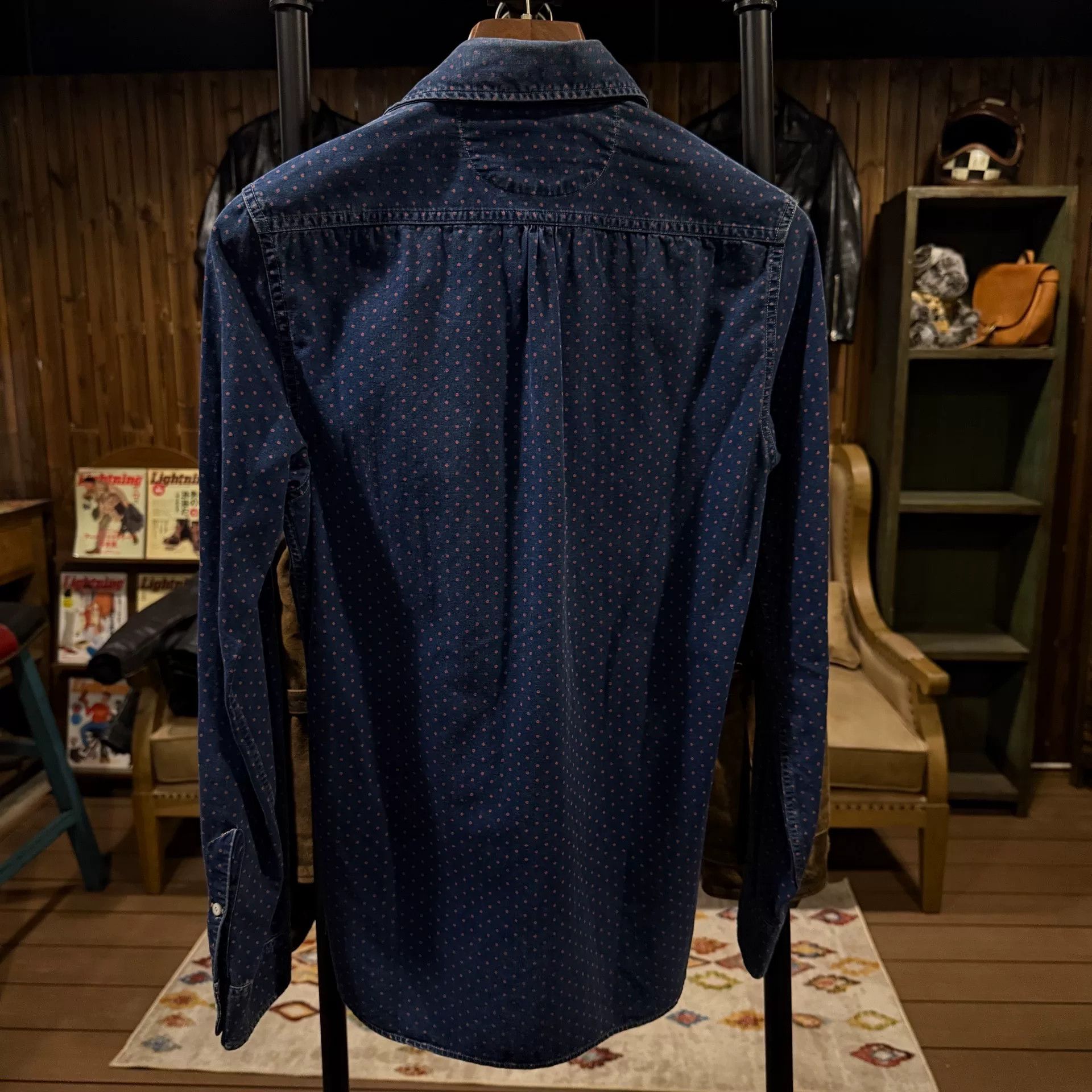 RRL Ralph Lauren RRL Double RL Indigo Polka Dot Work Shirt Size US XS / EU 42 / 0 - 2 Thumbnail