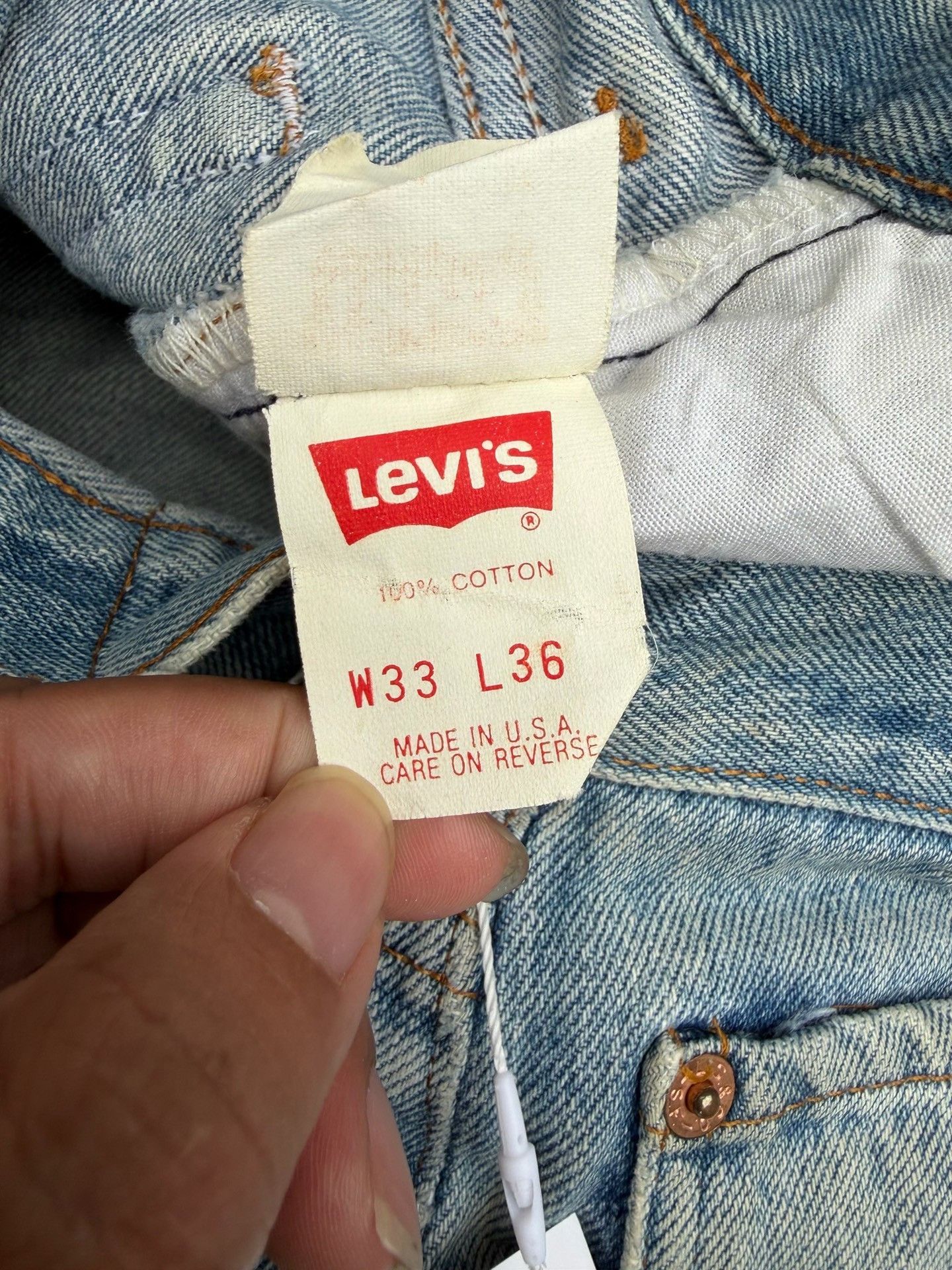 Vintage Vintage Levis 501 90s Washed Blue Jeans Size US 32 / EU 48 - 4 Thumbnail