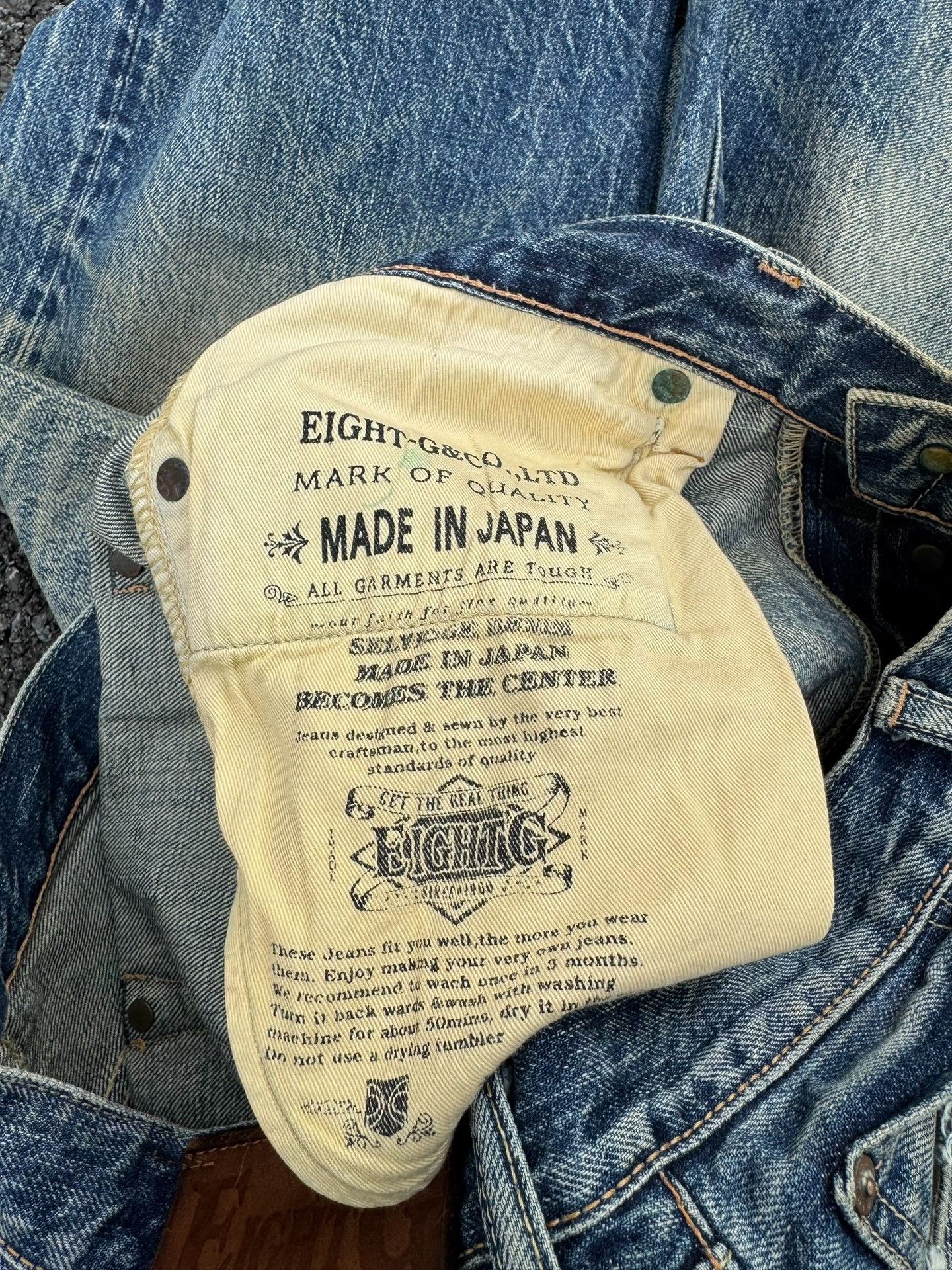 Vintage Vintage EIGHTG 00s Washed Blue Jeans Size US 34 / EU 50 - 9 Thumbnail