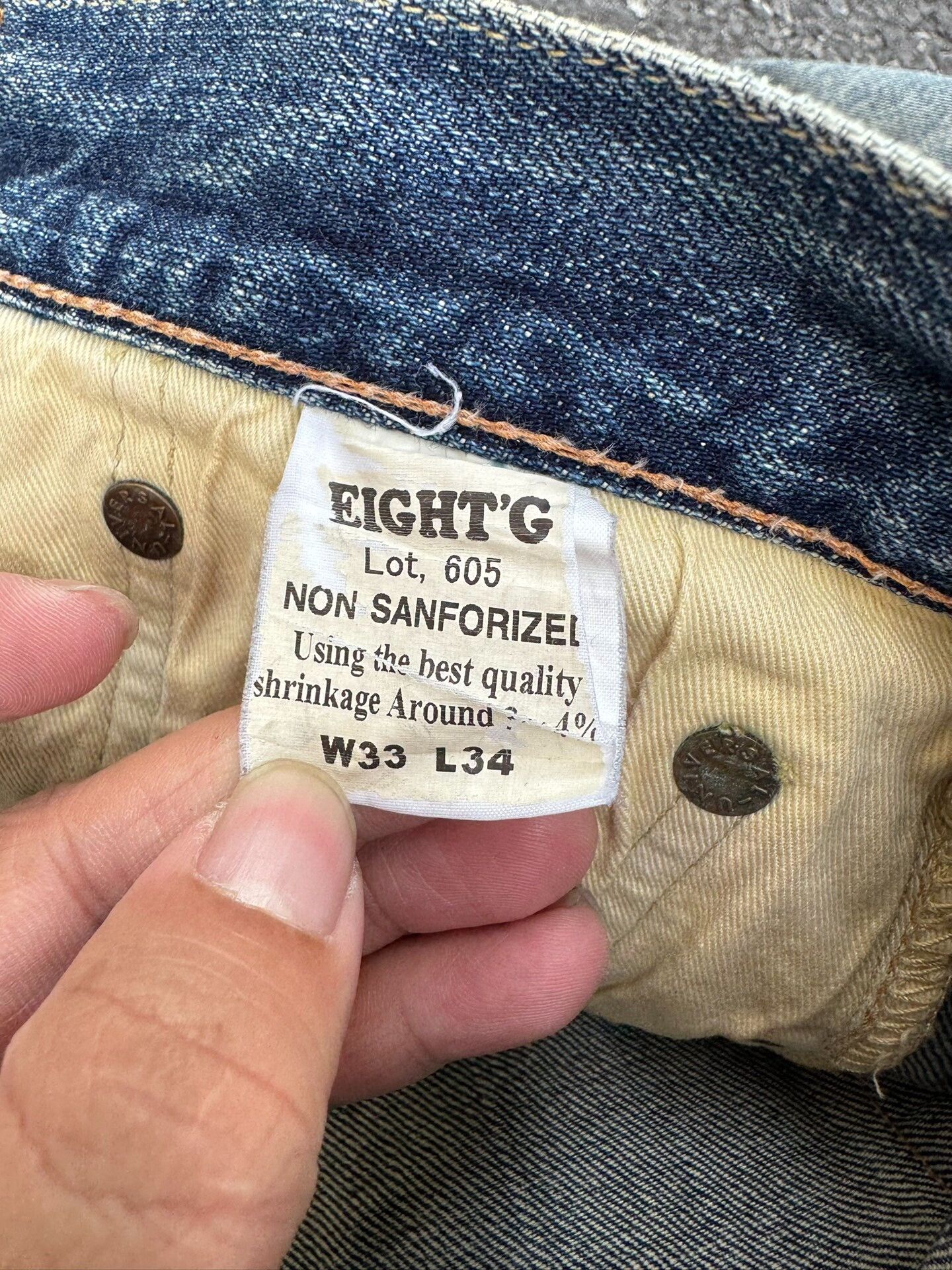 Vintage Vintage EIGHTG 00s Washed Blue Jeans Size US 34 / EU 50 - 5 Thumbnail