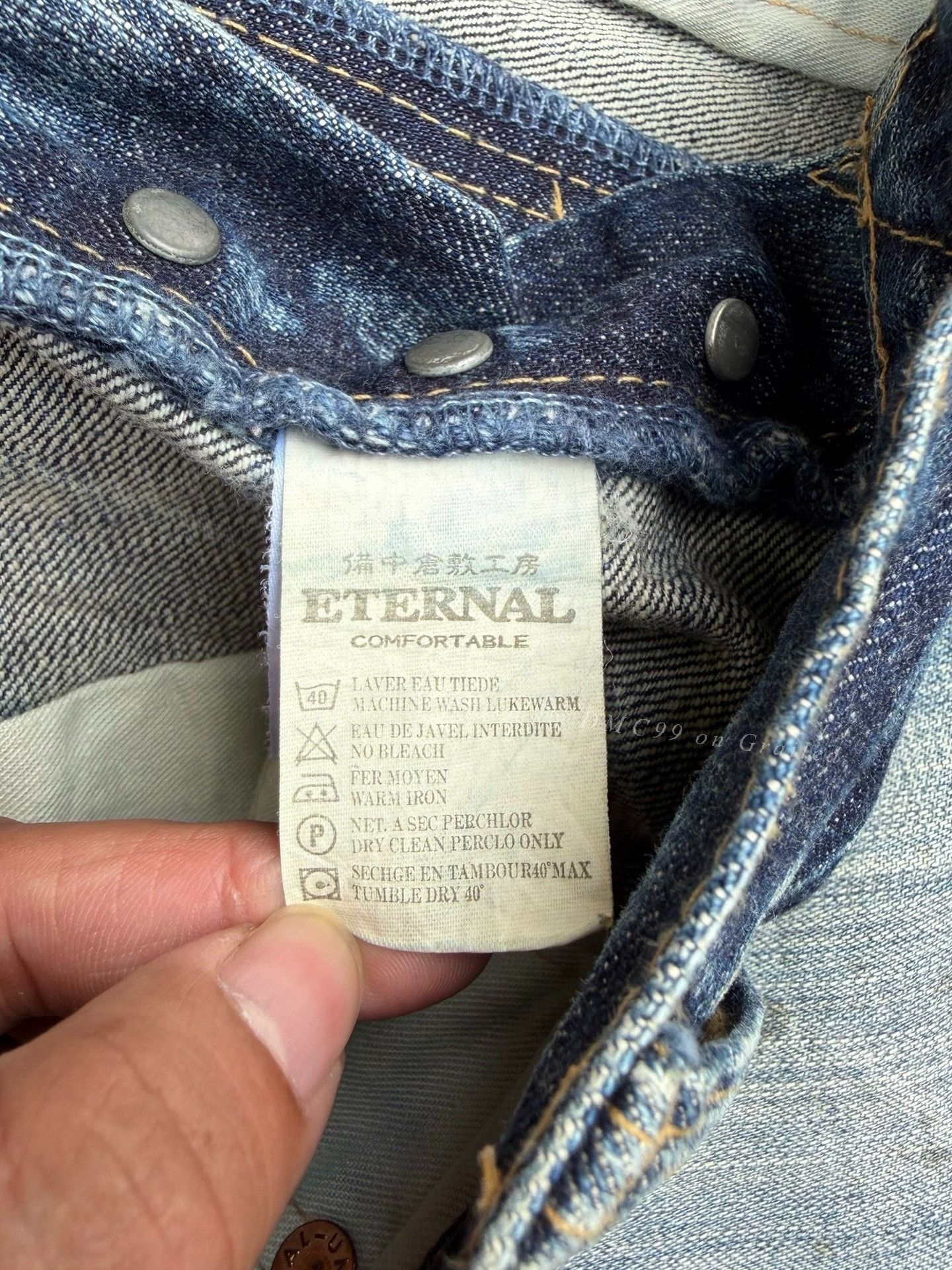 Vintage Vintage ETERNAL 00s Washed Blue Jeans Size US 35 - 4 Thumbnail