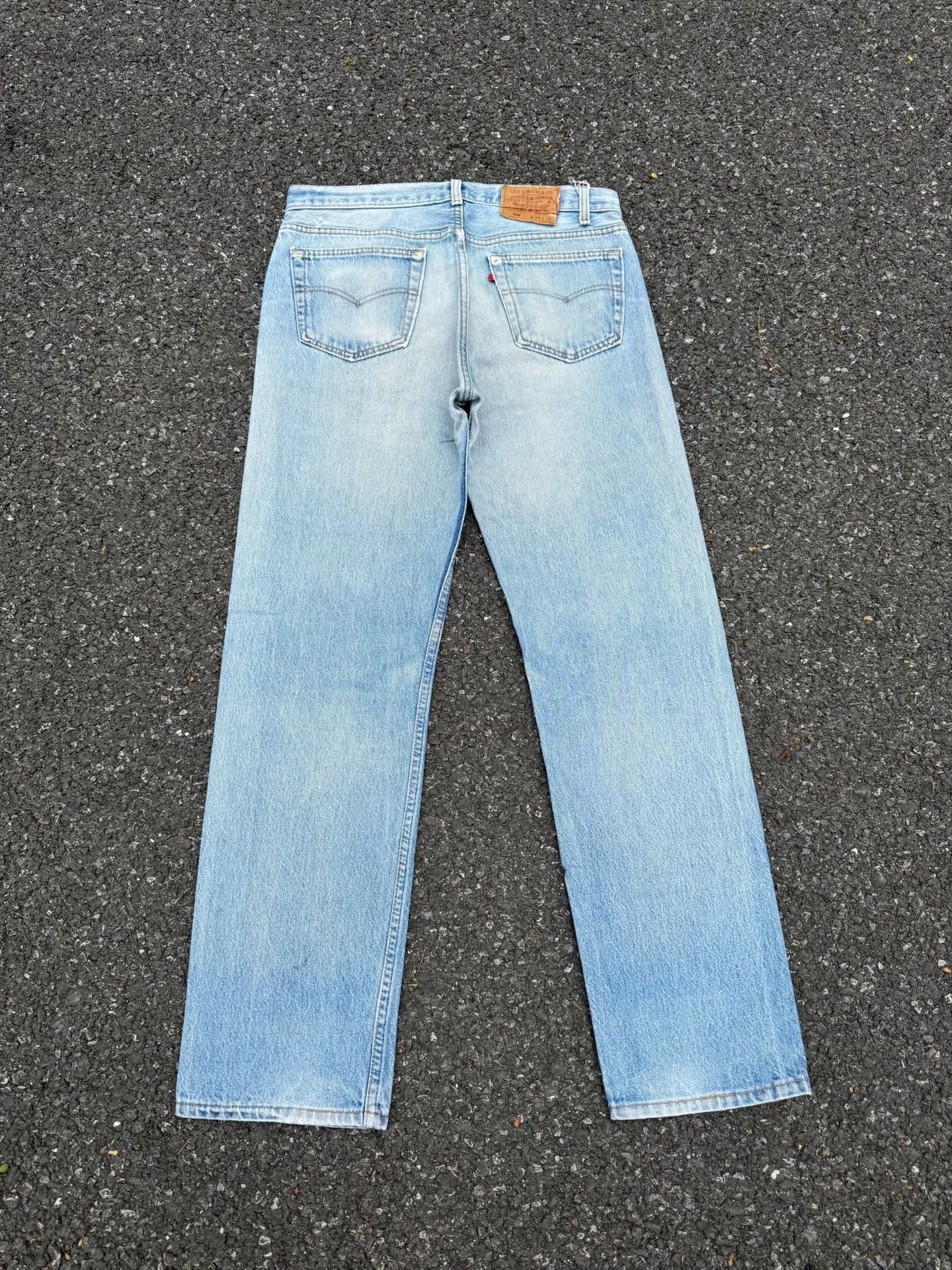 Vintage Vintage Levi's 501 90s Washed Blue Jeans Size US 34 / EU 50 - 5 Thumbnail