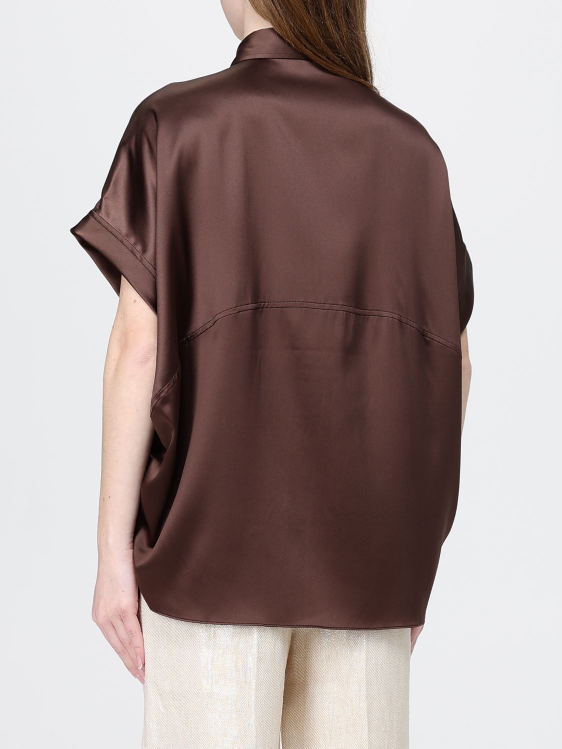 Brunello Cucinelli Brunello Cucinelli Shirt Woman Brown Size M / US 6-8 / IT 42-44 - 3 Thumbnail