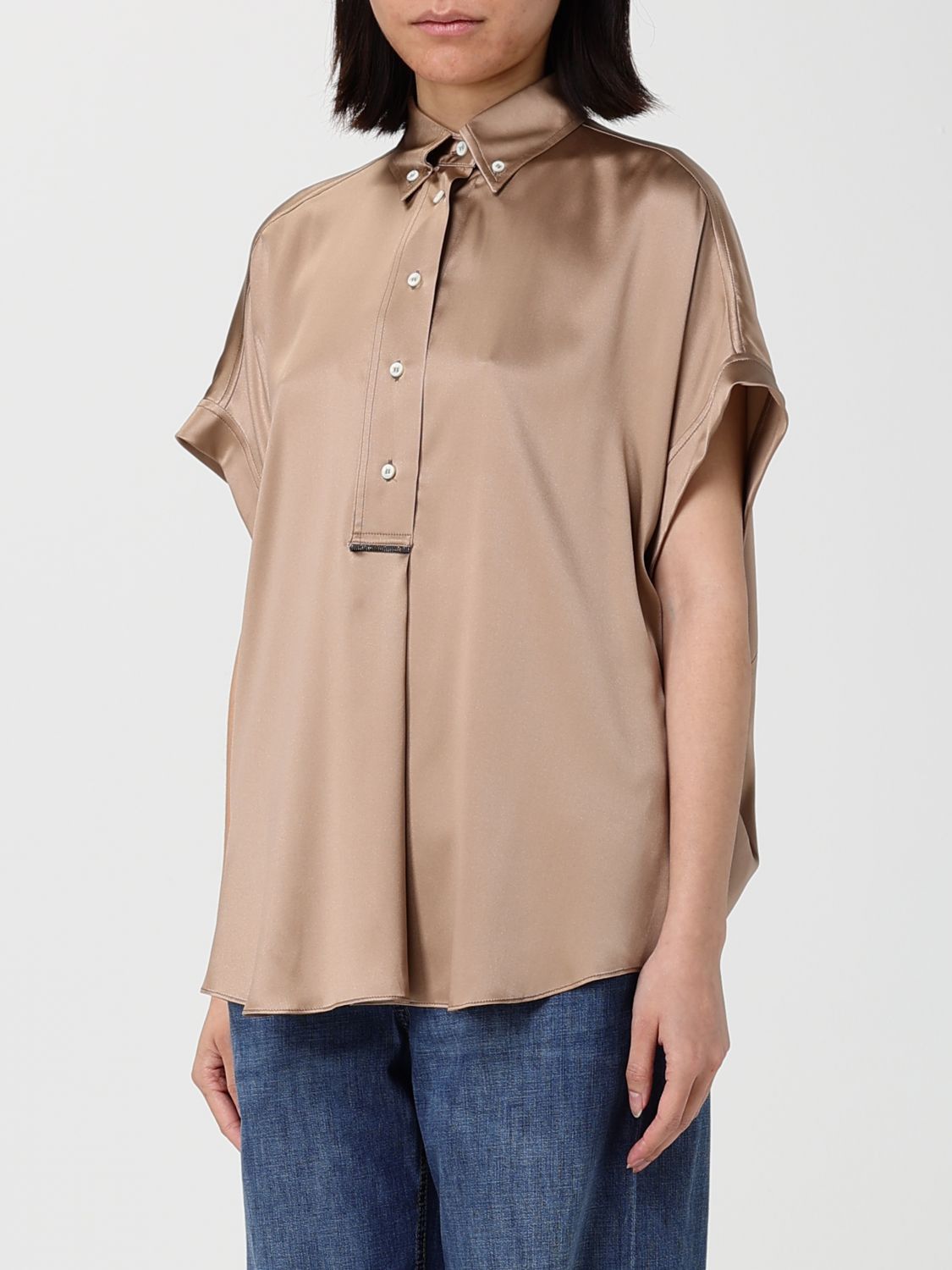 Brunello Cucinelli Brunello Cucinelli Shirt Woman Bronze Size L / US 10 / IT 46 - 4 Thumbnail
