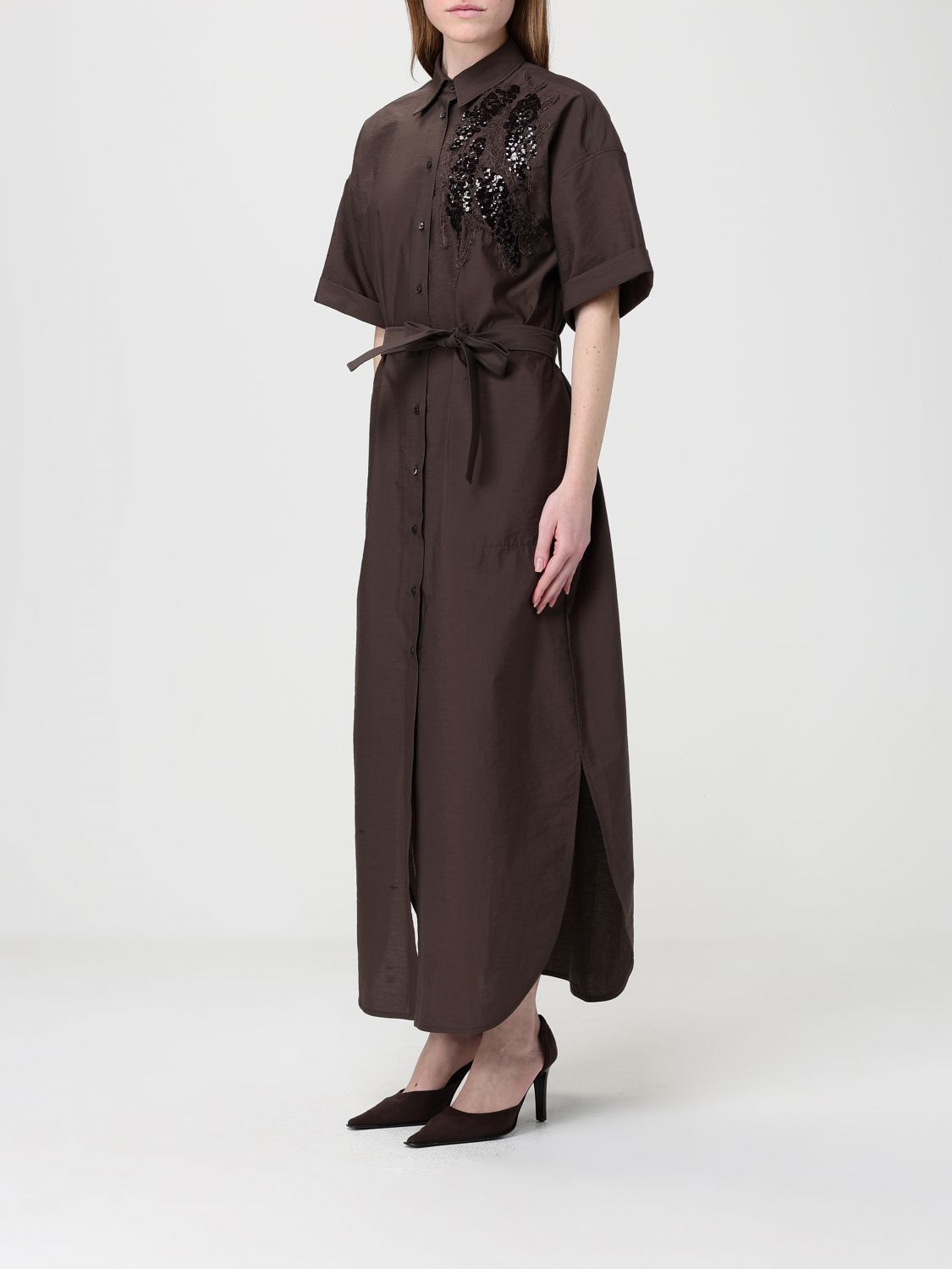 Brunello Cucinelli Brunello Cucinelli Dress Woman Brown Size M / US 6-8 / IT 42-44 - 3 Thumbnail
