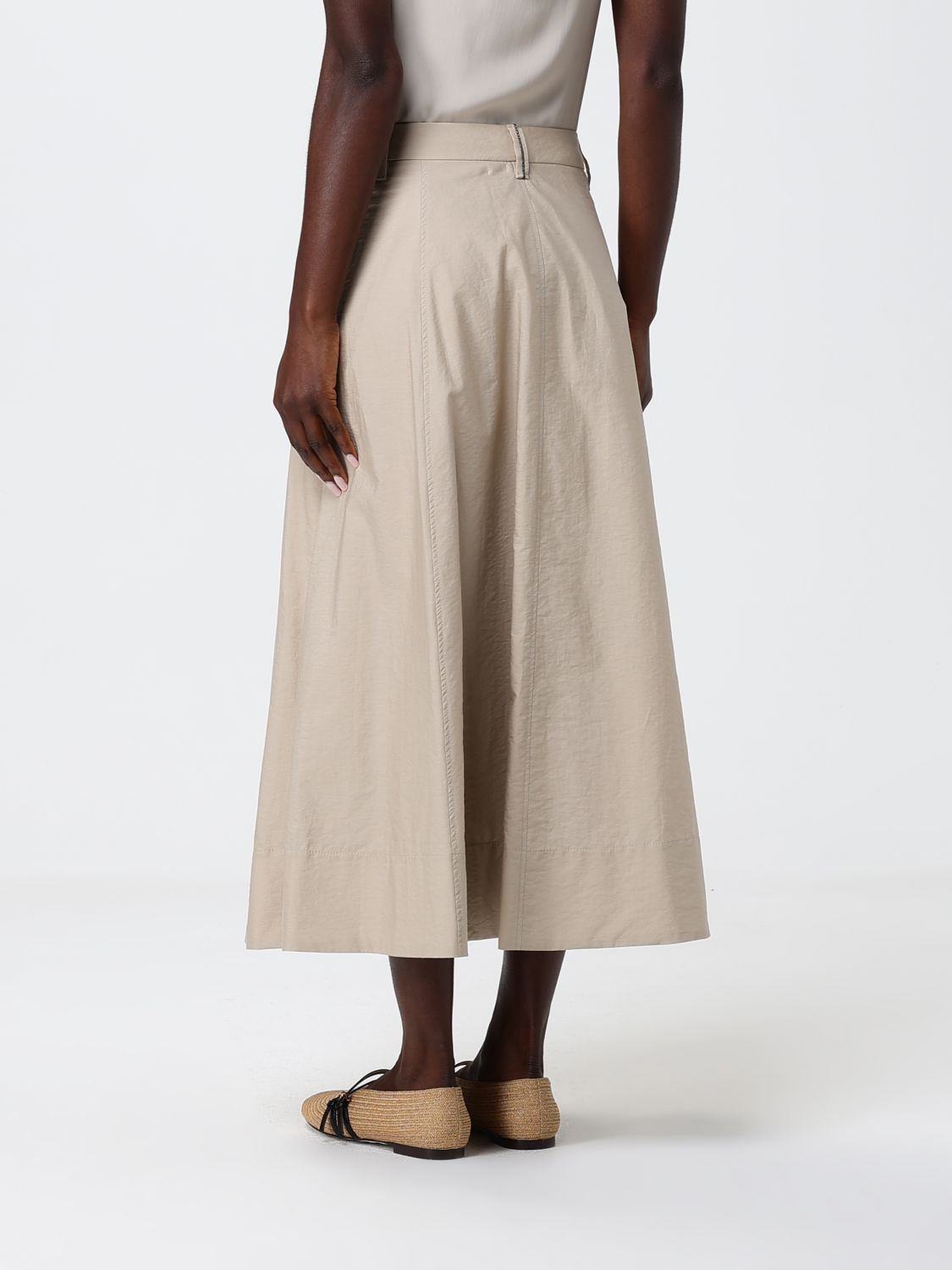 Brunello Cucinelli Brunello Cucinelli Skirt Woman Beige Size 28" / US 6 / IT 42 - 3 Thumbnail